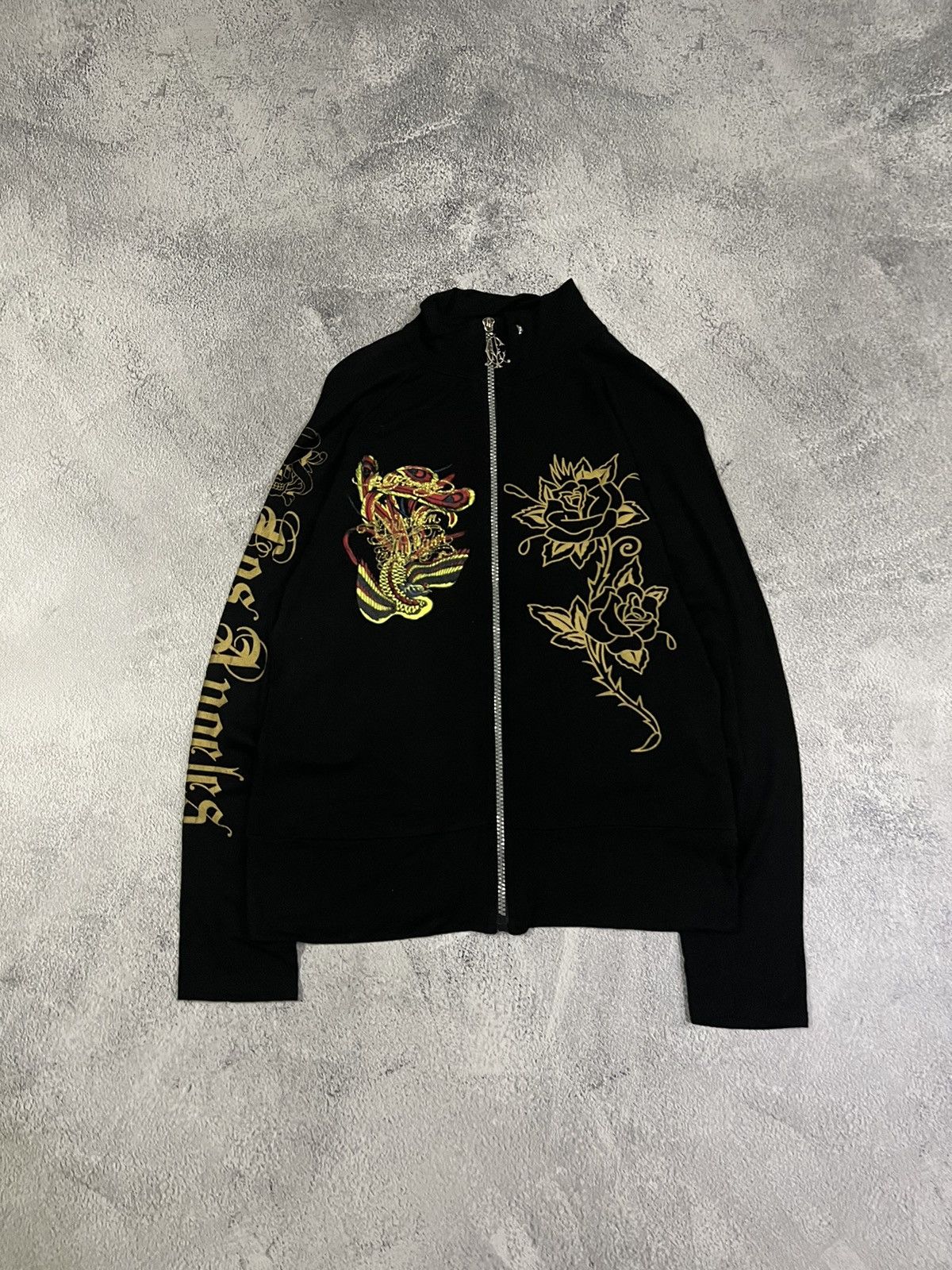 Ed Hardy Vintage Y2k Ed Hardy Roses 🌹 Zip Sweatshirt 00’s Size S / US 4 / IT 40 - 2 Thumbnail
