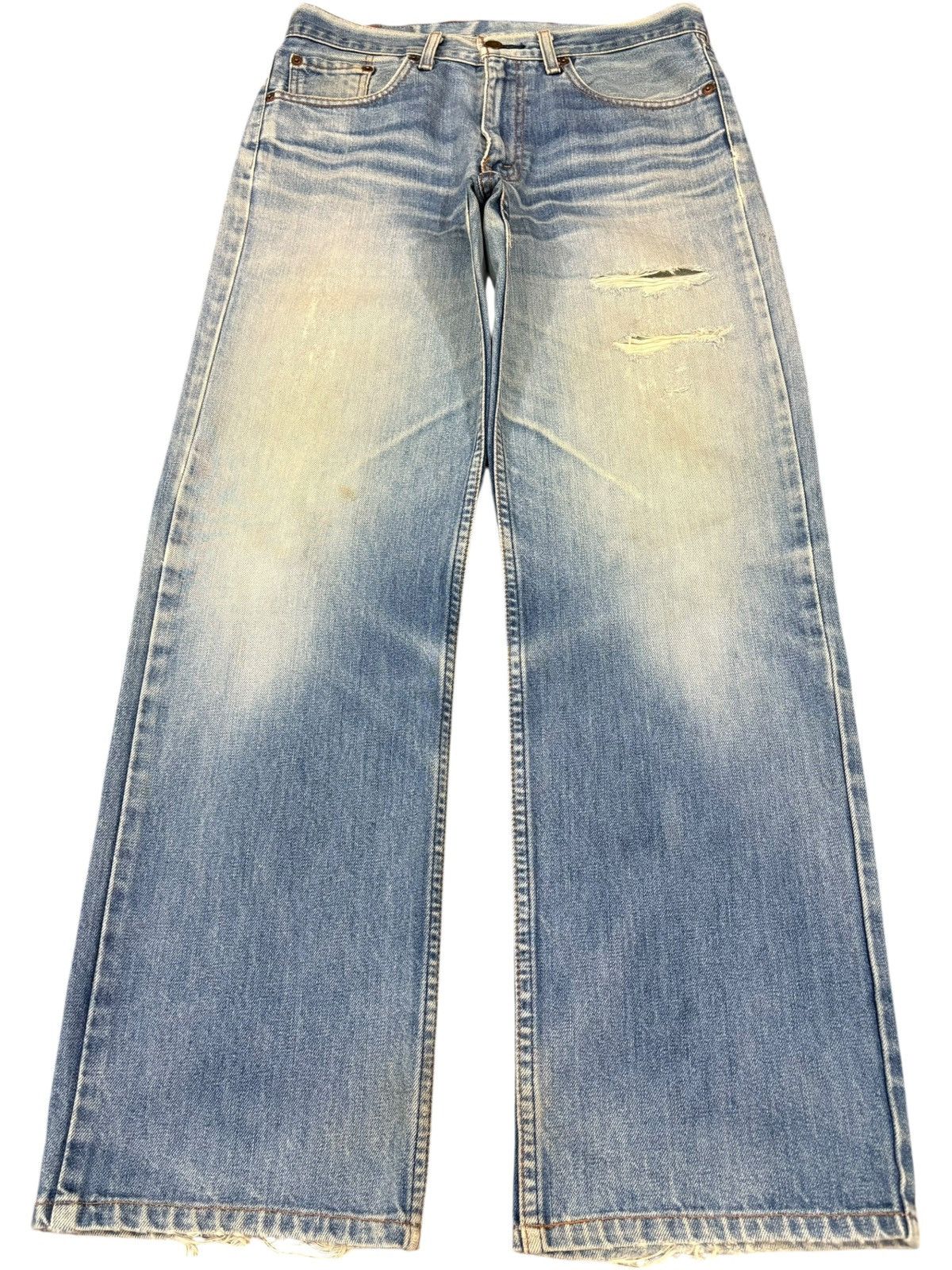 Levi's Vintage 90s Levis Light Wash Distressed Loose Jeans Size US 31 - 1 Thumbnail