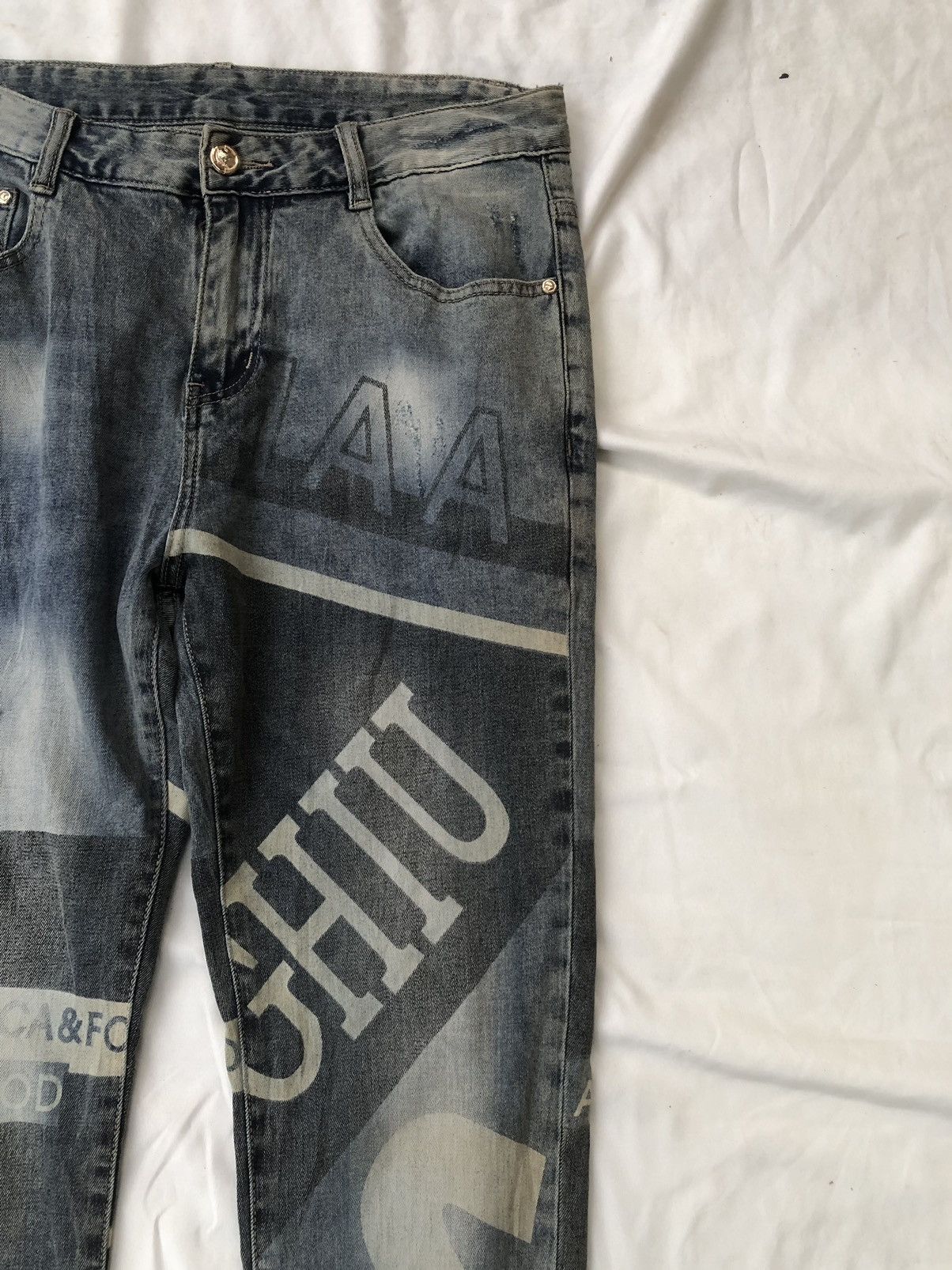 Hysteric Glamour Japanese Poem Artwork Denim Jeans Size US 32 / EU 48 - 3 Thumbnail