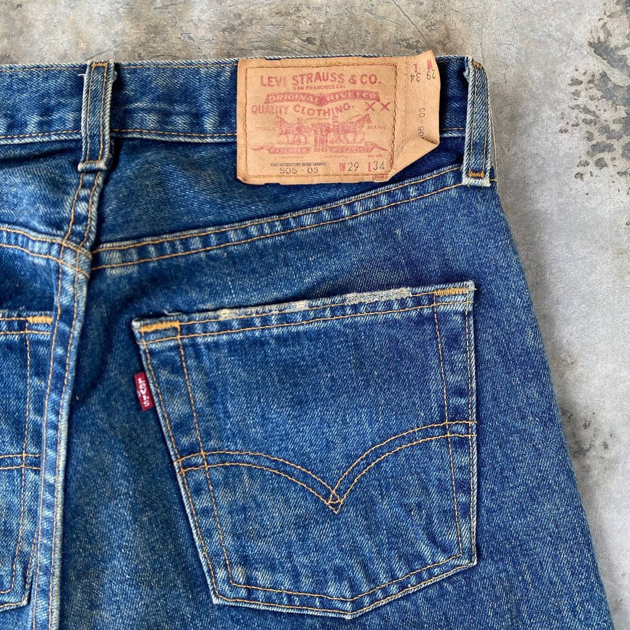 Levi's Vintage Clothing VINTAGE 00S LEVIS 505 BLUE RUSTY WASH W29X30"(J09-04) Size US 29 - 10 Thumbnail