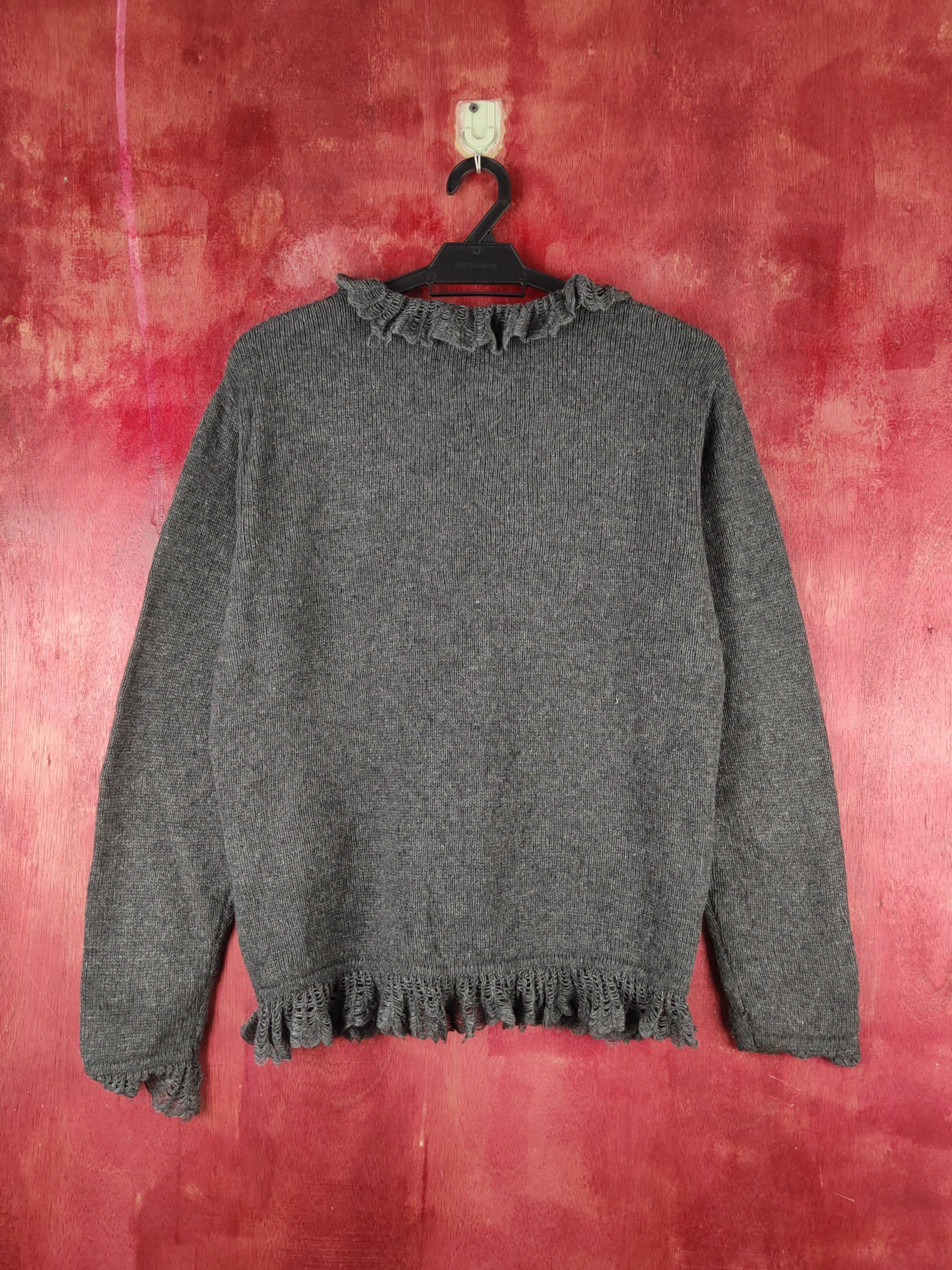 Japanese Brand Kh Dark Gray vintage Knitwear Cardigan #S2379 Size L / US 10 / IT 46 - 7 Thumbnail