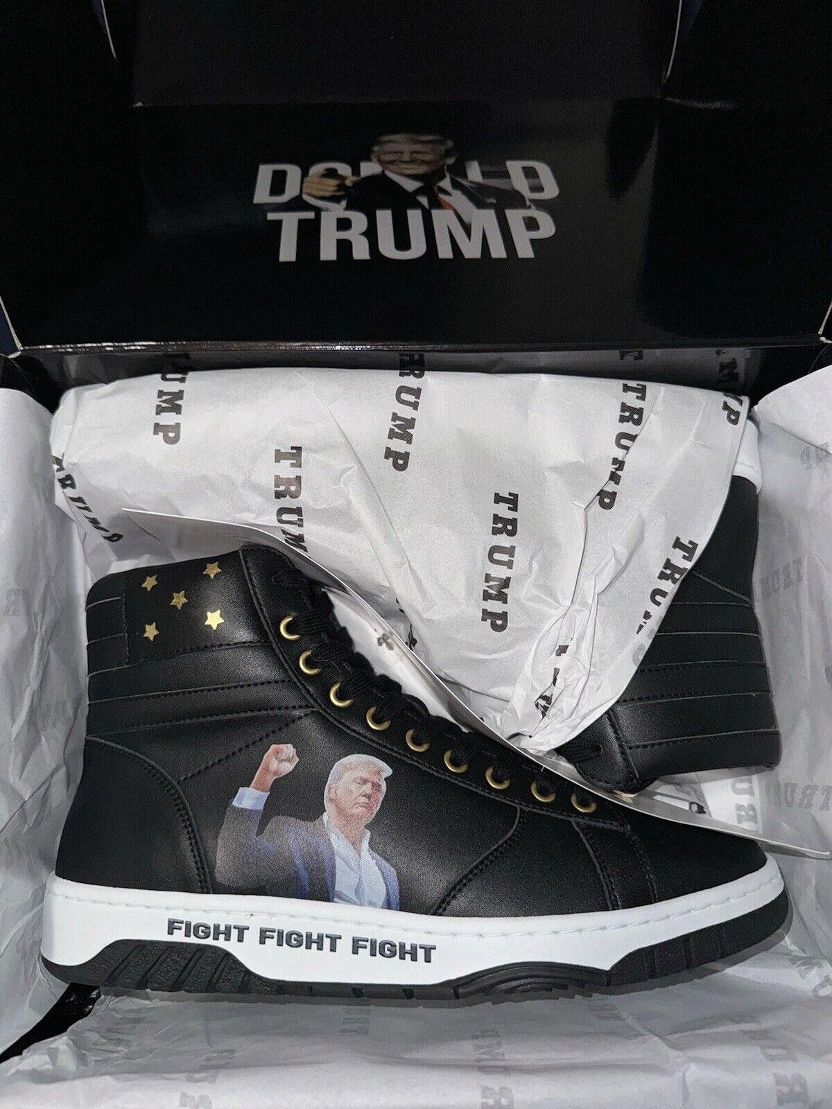 Designer TRUMP SNEAKERS Numbered 1015/5000 FIGHT Black Sneakers Sz 11 Size US 11 / EU 44 - 2 Thumbnail