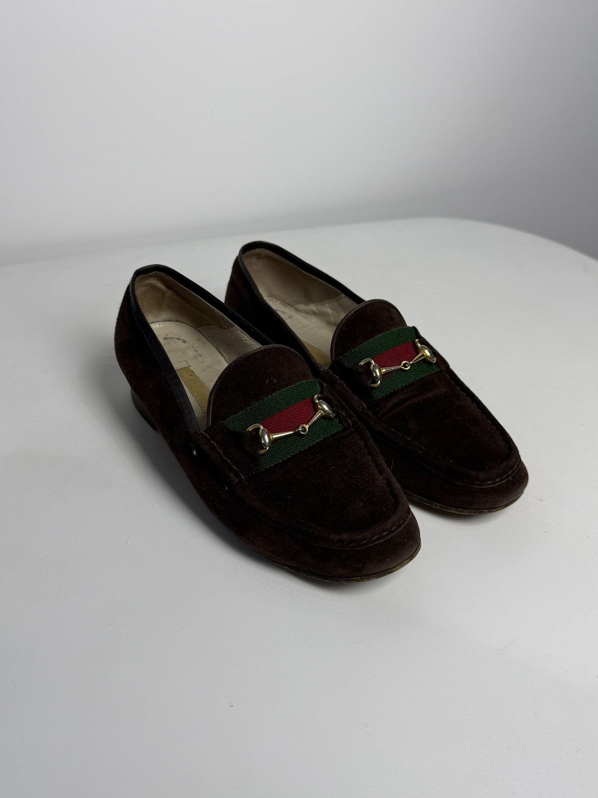 Gucci Vintage 80s rare Gucci brown suede loafers with horsebit Size US 7 / IT 37 - 2 Thumbnail