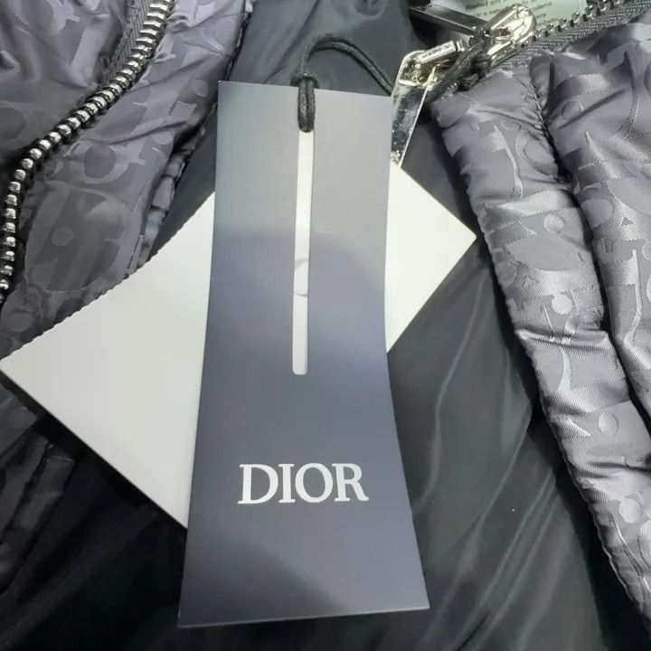 Dior Dior Dior Gray Logo-Printed Long Sleeve Puffer Jacket 0079 Size US L / EU 52-54 / 3 - 5 Thumbnail