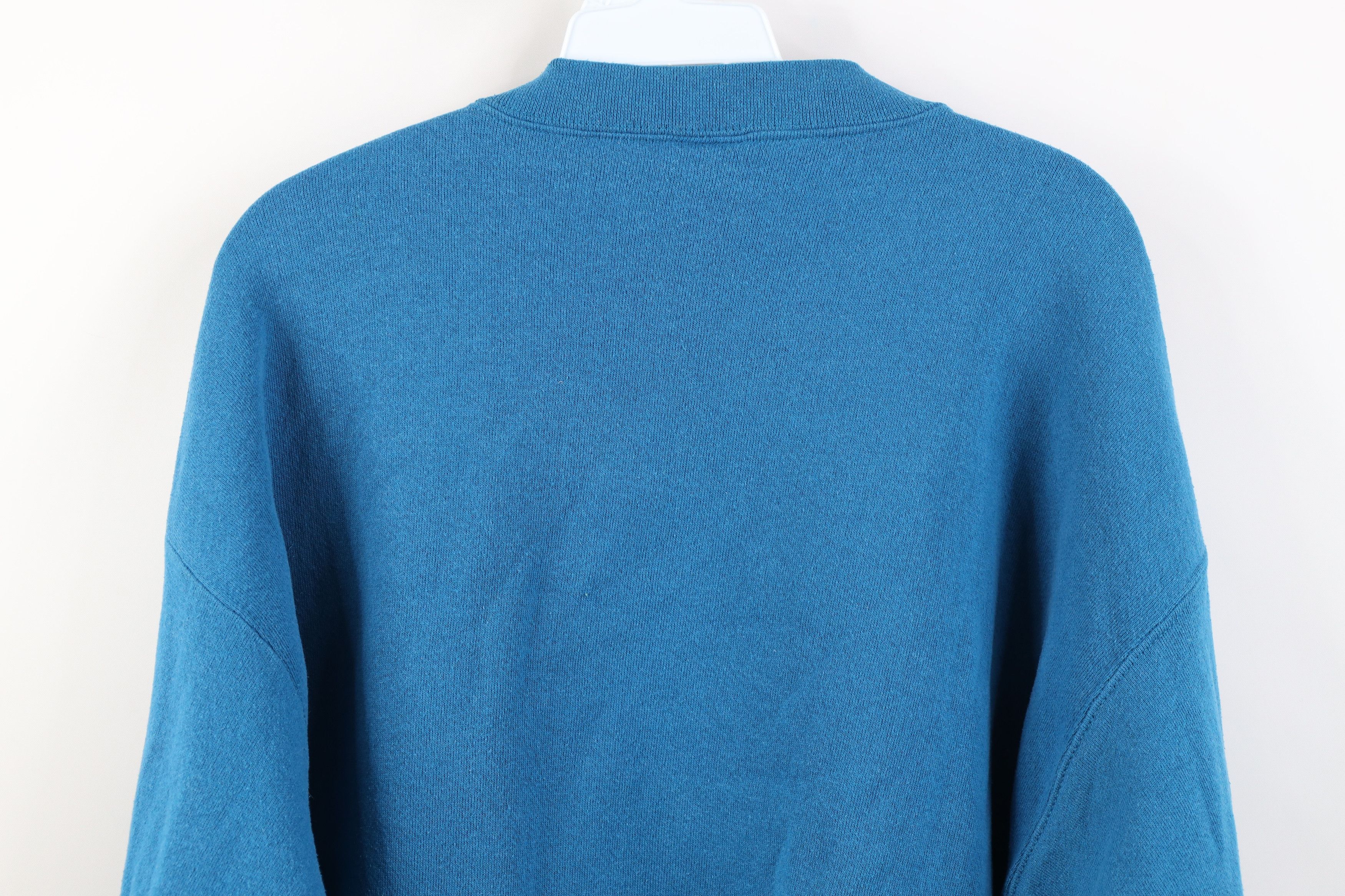 Vintage Vintage 90s Streetwear Blank Crewneck Sweatshirt Blue Size US XL / EU 56 / 4 - 13 Thumbnail