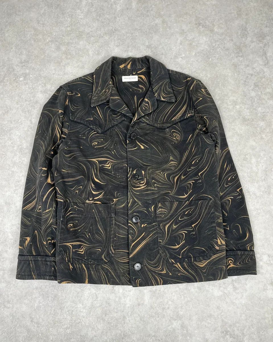 Dries Van Noten Dries Van Noten Marble Effect Black Jacket Size US M / EU 48-50 / 2 - 1 Thumbnail