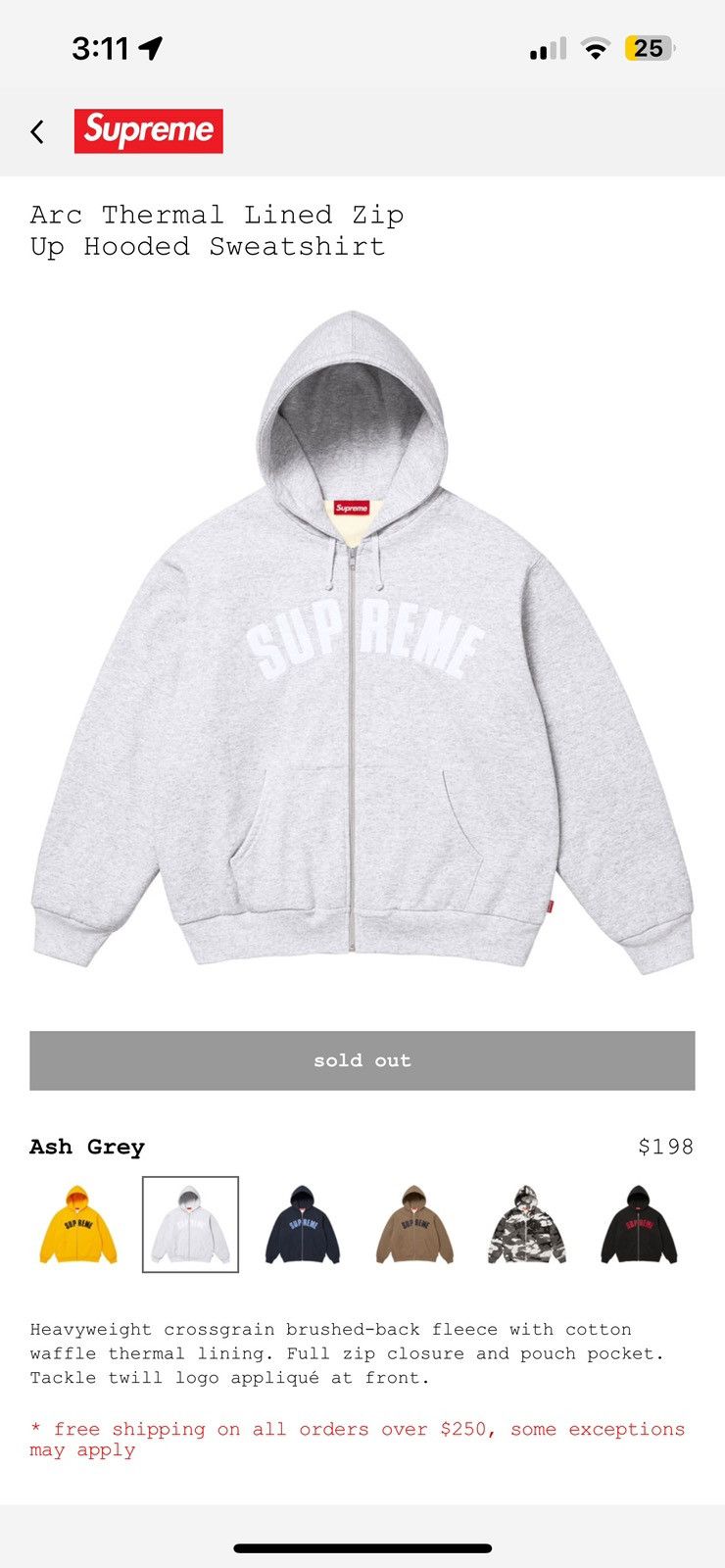 Supreme Supreme Arc Thermal Lined up Zipup hoodie Size US M / EU 48-50 / 2 - 5 Thumbnail