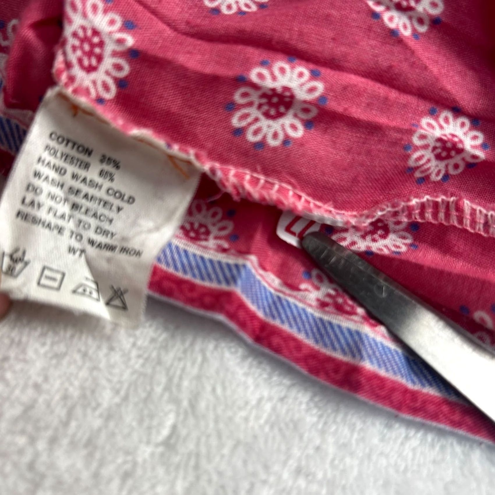 Pinko Roberta Freymann Womens Pink Floral Long Sleeve Button Up Shirt Size 22 Casual Size 3XL / US 20-22 - 4 Thumbnail