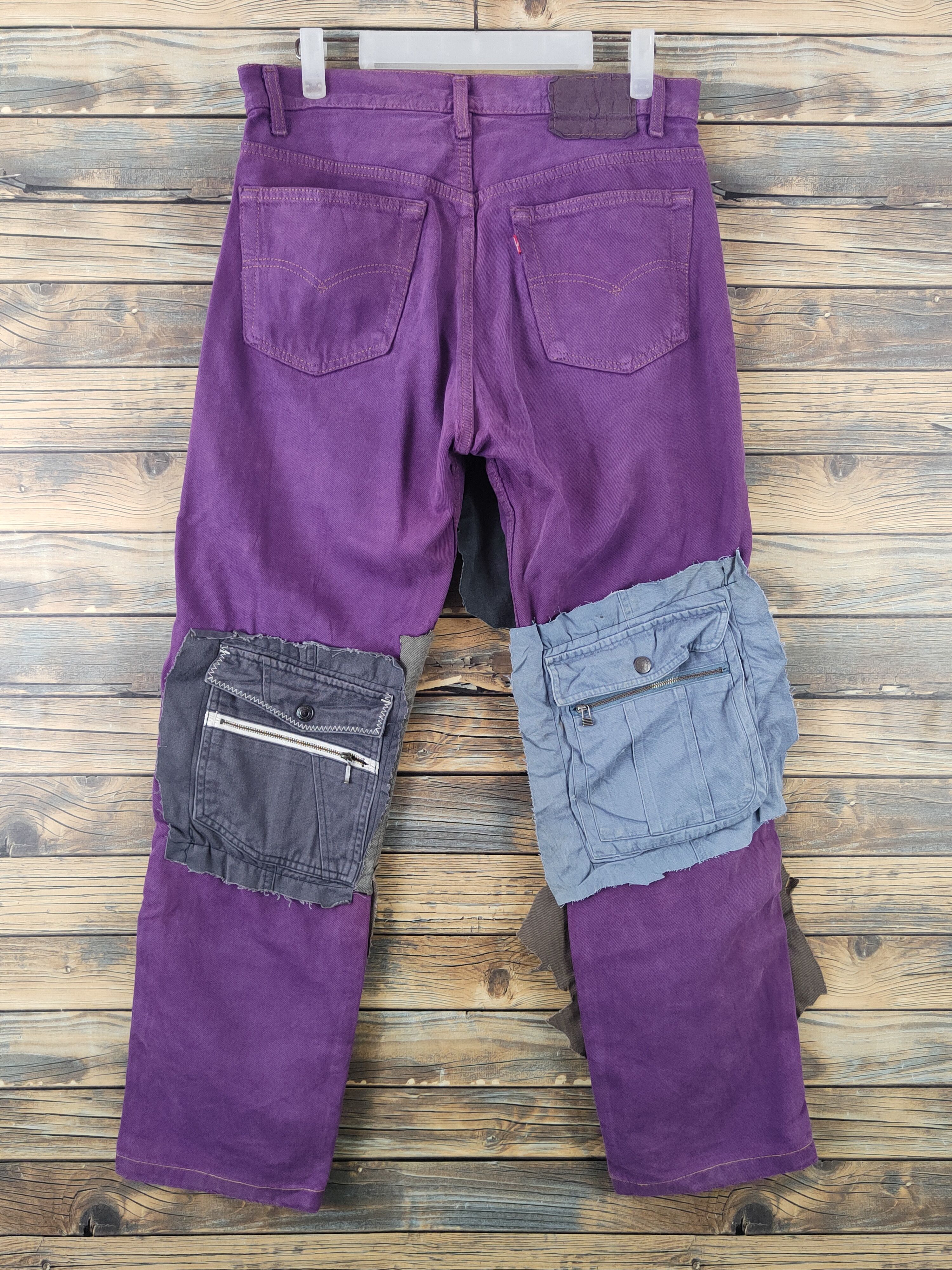 Levi's DL Levis multipocket reconstruct ripped Patched denim #W1870 Size US 32 / EU 48 - 7 Thumbnail
