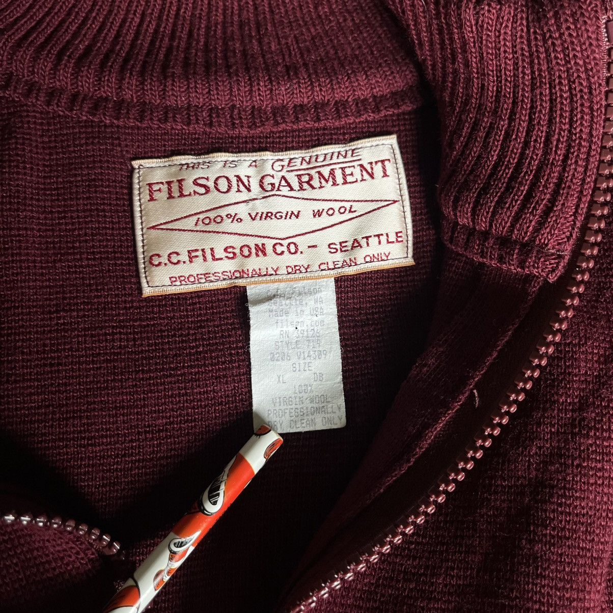 Filson Vintage 1990s Filson Virgin Wool Quarter Zip Sweater Jacket Size US XL / EU 56 / 4 - 8 Thumbnail