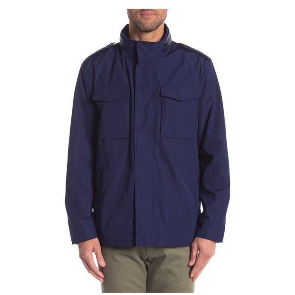 Cole Haan Cole Haan Mens Blue Hooded Pockets Field Parka Utility Jacke Size US XL / EU 56 / 4 - 2 Thumbnail