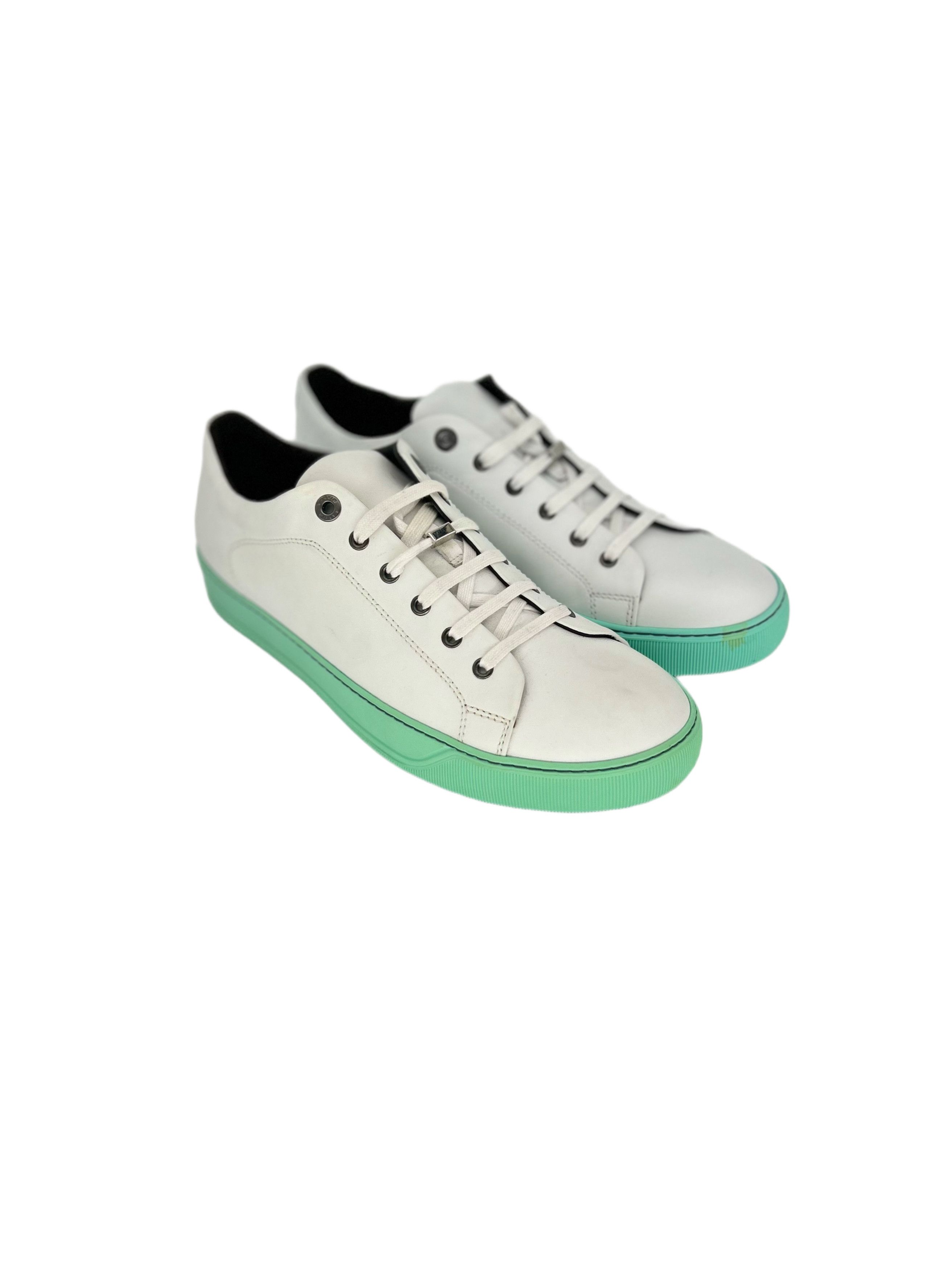 Lanvin White Leather Trainers with Mint Green Sole Size US 9 / EU 42 - 1 Thumbnail
