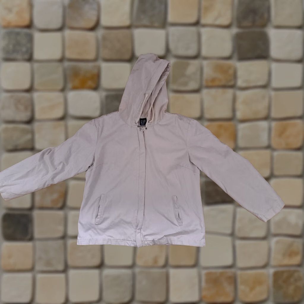 Gap VINTAGE Gap Jacket Womens XL White Woman Denim Full Zip Hooded Light size Size XL / US 12-14 / IT 48-50 - 1 Thumbnail