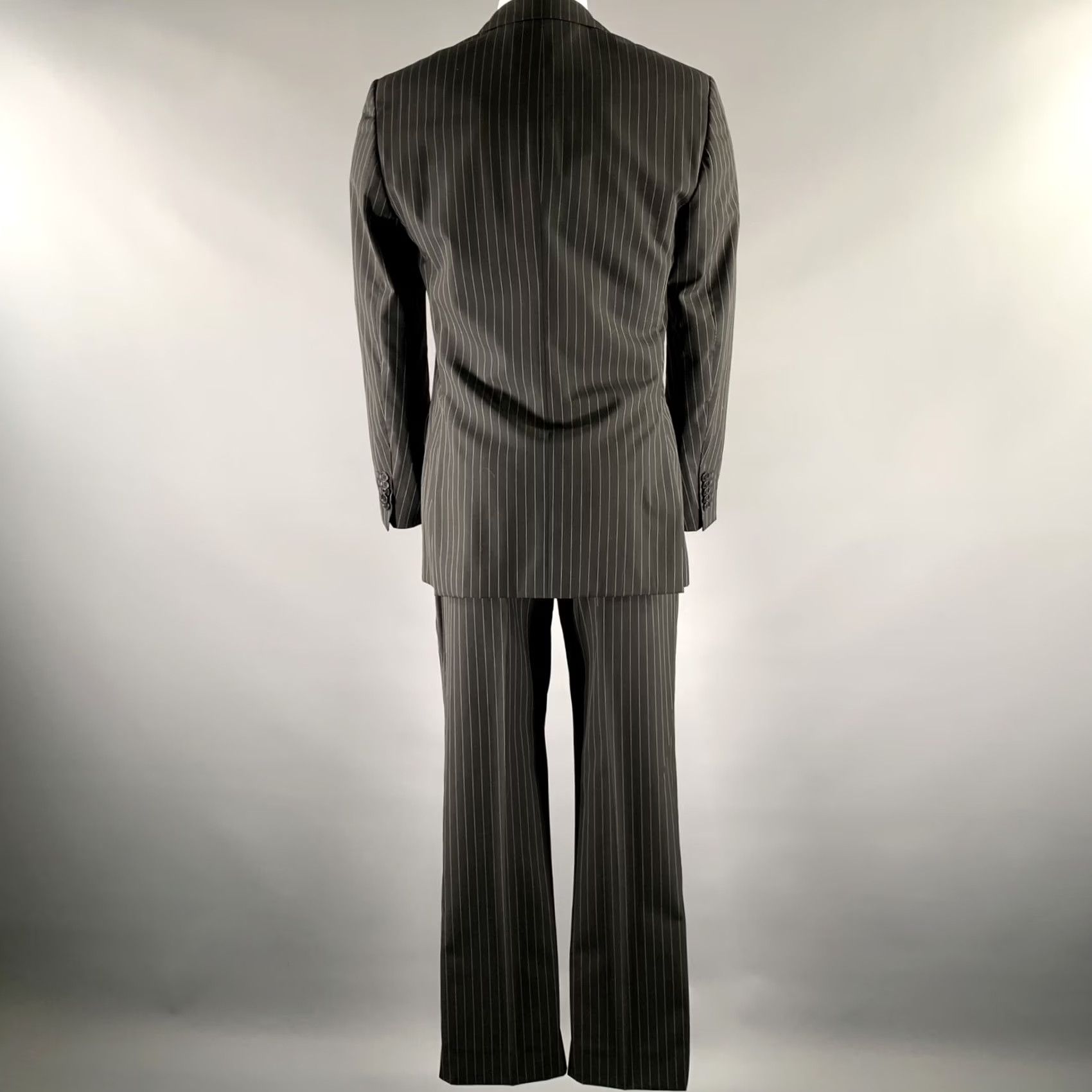 Paul Smith PAUL SMITH Suit Black White Pinstripe Wool Notch Lapel Size 38 Men Size 38R - 3 Thumbnail