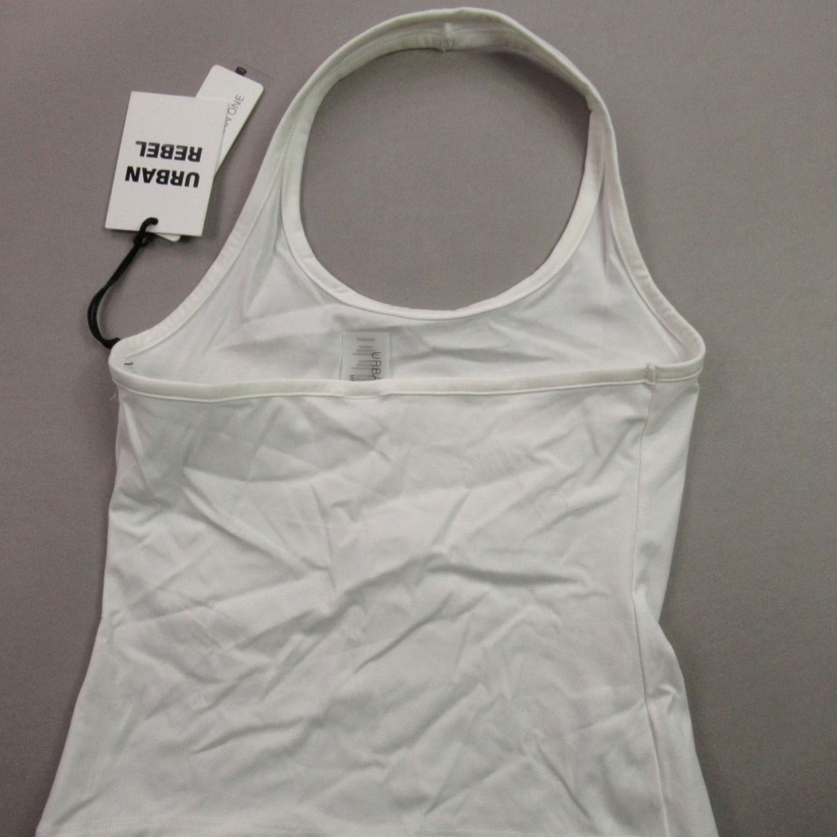 Vintage Urban Rebel Crop Top Women's Size S White Halter Neck Stretch Knit NWT Size S / US 4 / IT 40 - 4 Thumbnail