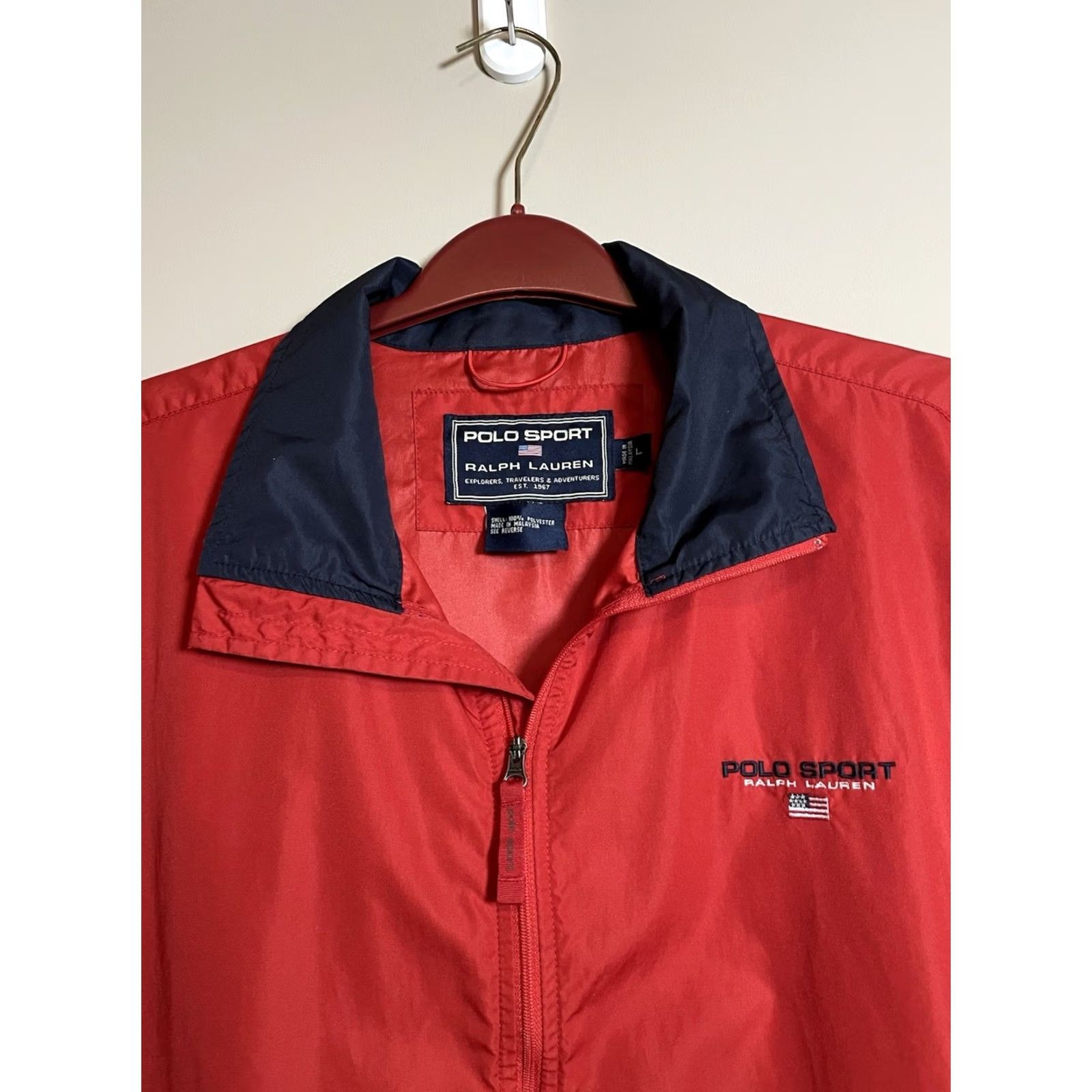 Vintage VINTAGE Polo Sport Jacket Mens L Red 90s Convertible Windbreaker Vest E558 Size US L / EU 52-54 / 3 - 3 Thumbnail