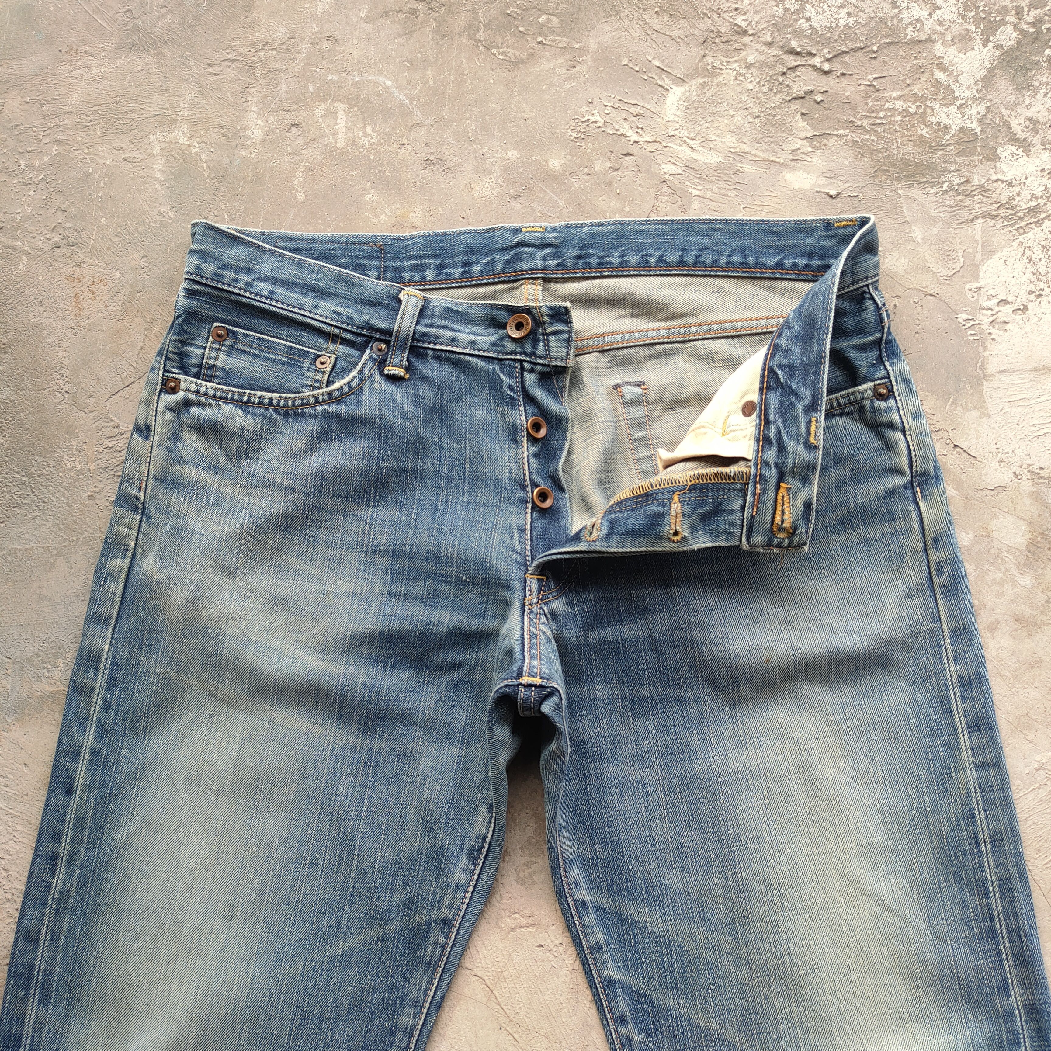 Edwin VINTAGE EDWIN 505 ORANGE TAG DISTRESSED FADED JEANS PANTS Size US 34 / EU 50 - 4 Thumbnail