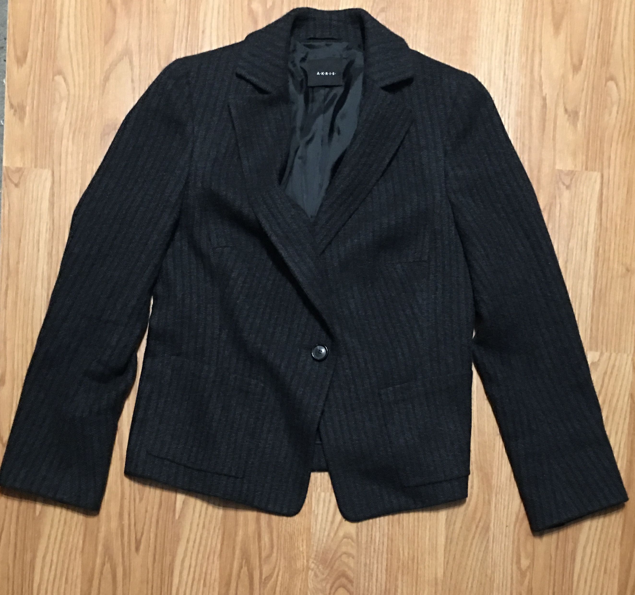 Akris AKRIS Cashmere Grey Striped Blazer Jacket EU44 US14 Size XL / US 12-14 / IT 48-50 - 6 Thumbnail