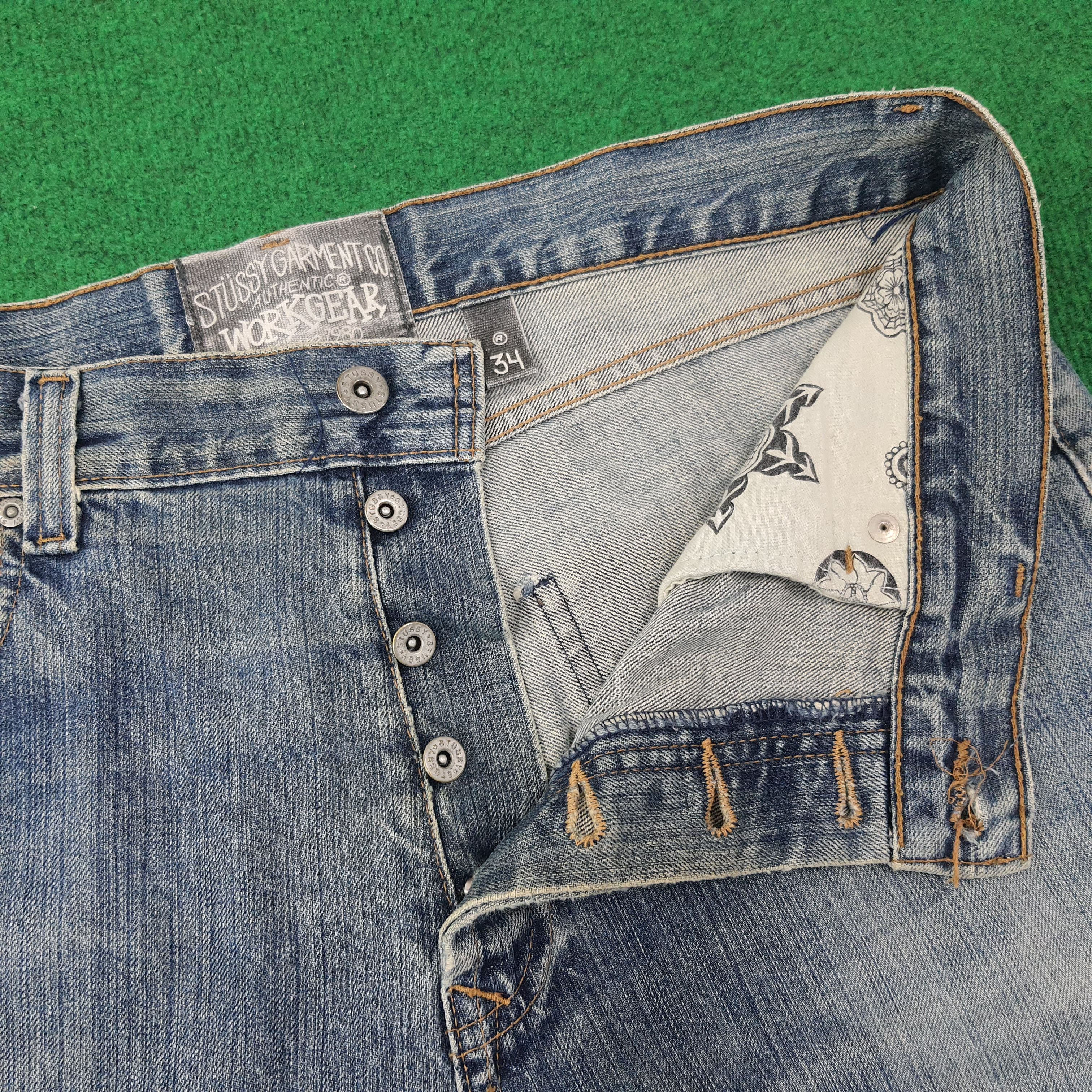 Stussy Vintage Stussy Authentic Workgear Custom Logo Jeans C228N11 Size US 35 - 8 Thumbnail