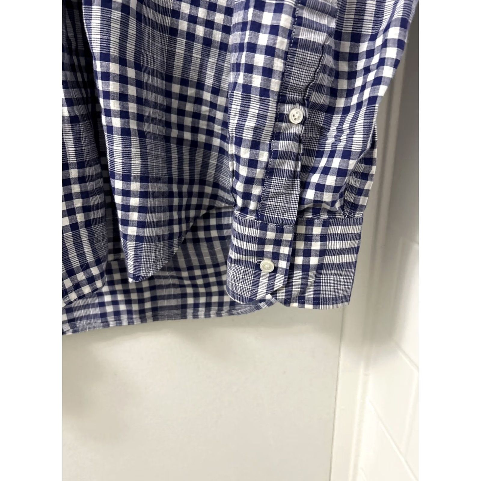 Peter Millar Peter Millar Summer Chambray Shirt Mens Large Blue White Plaid Casual Button Up Size US L / EU 52-54 / 3 - 5 Thumbnail