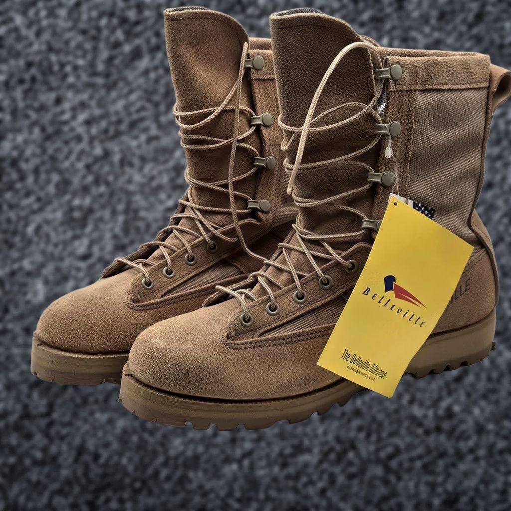 Vibram Belleville Mens Size 9.5 Tan Military Combat Tactical  display picture 1