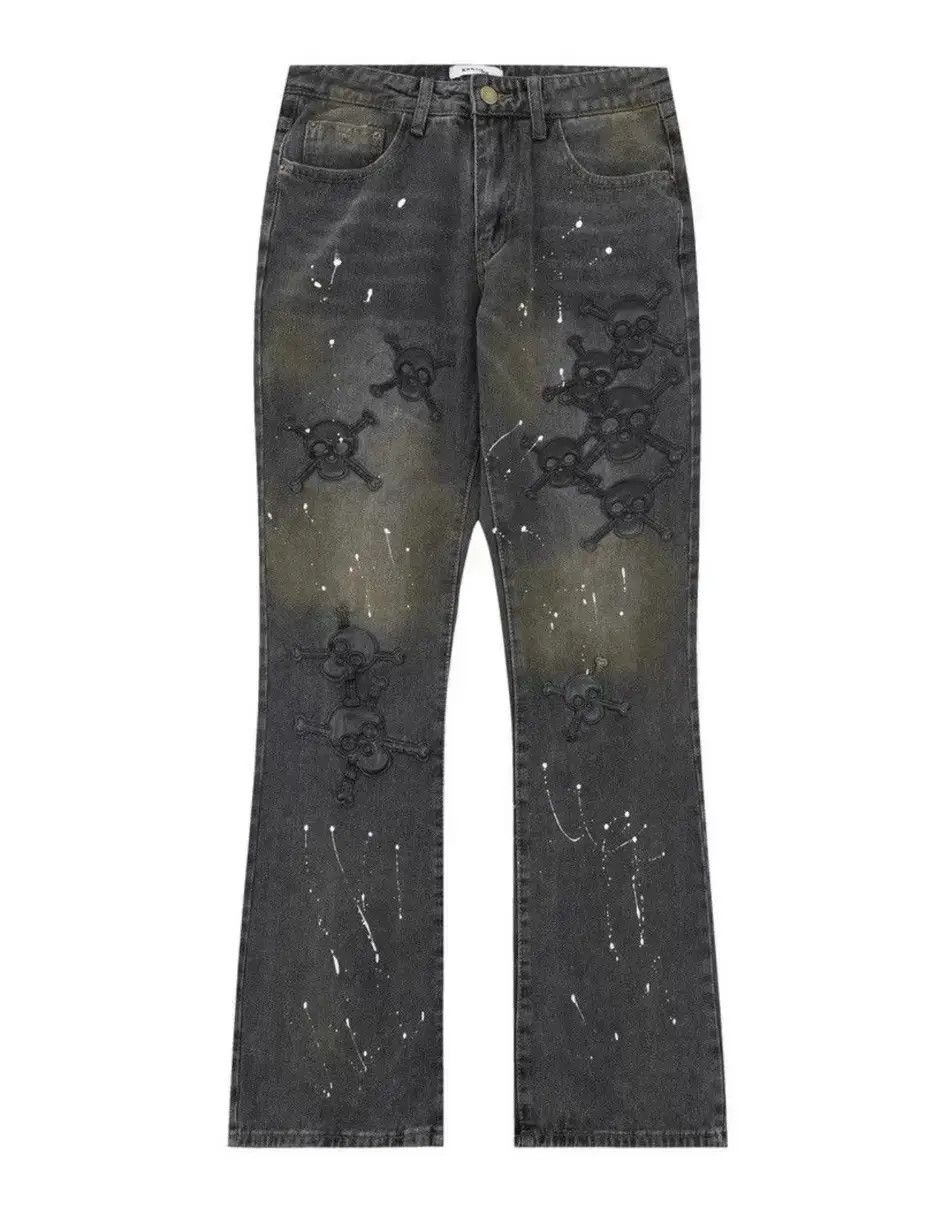 Japanese Brand Avant garde retro skull paint splattered jeans pants Size US 32 / EU 48 - 5 Thumbnail