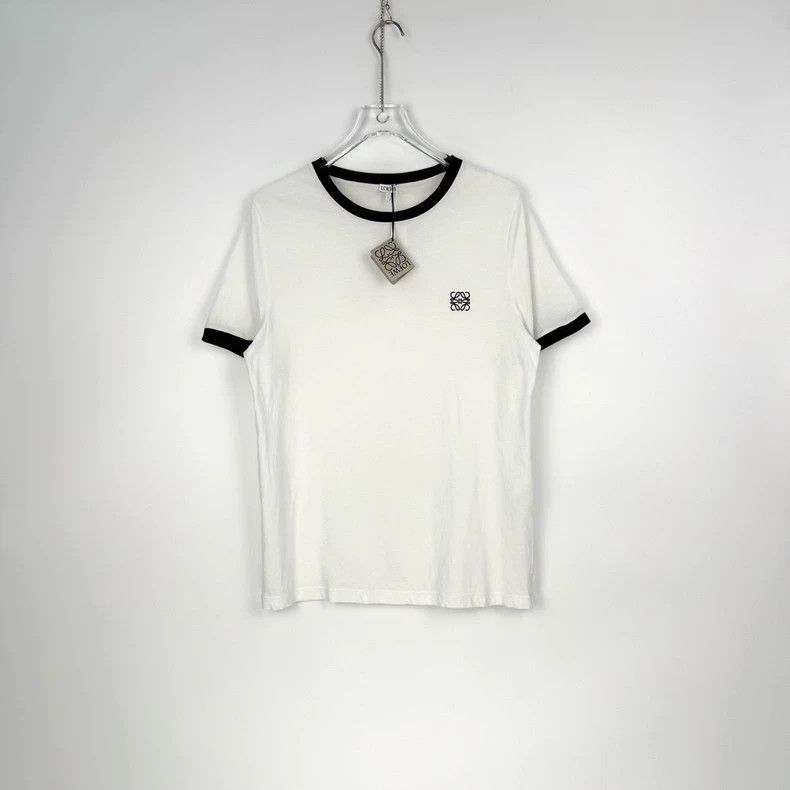 Loewe LOEWE White embroidered classic logo short sleeves Size L / US 10 / IT 46 - 3 Thumbnail