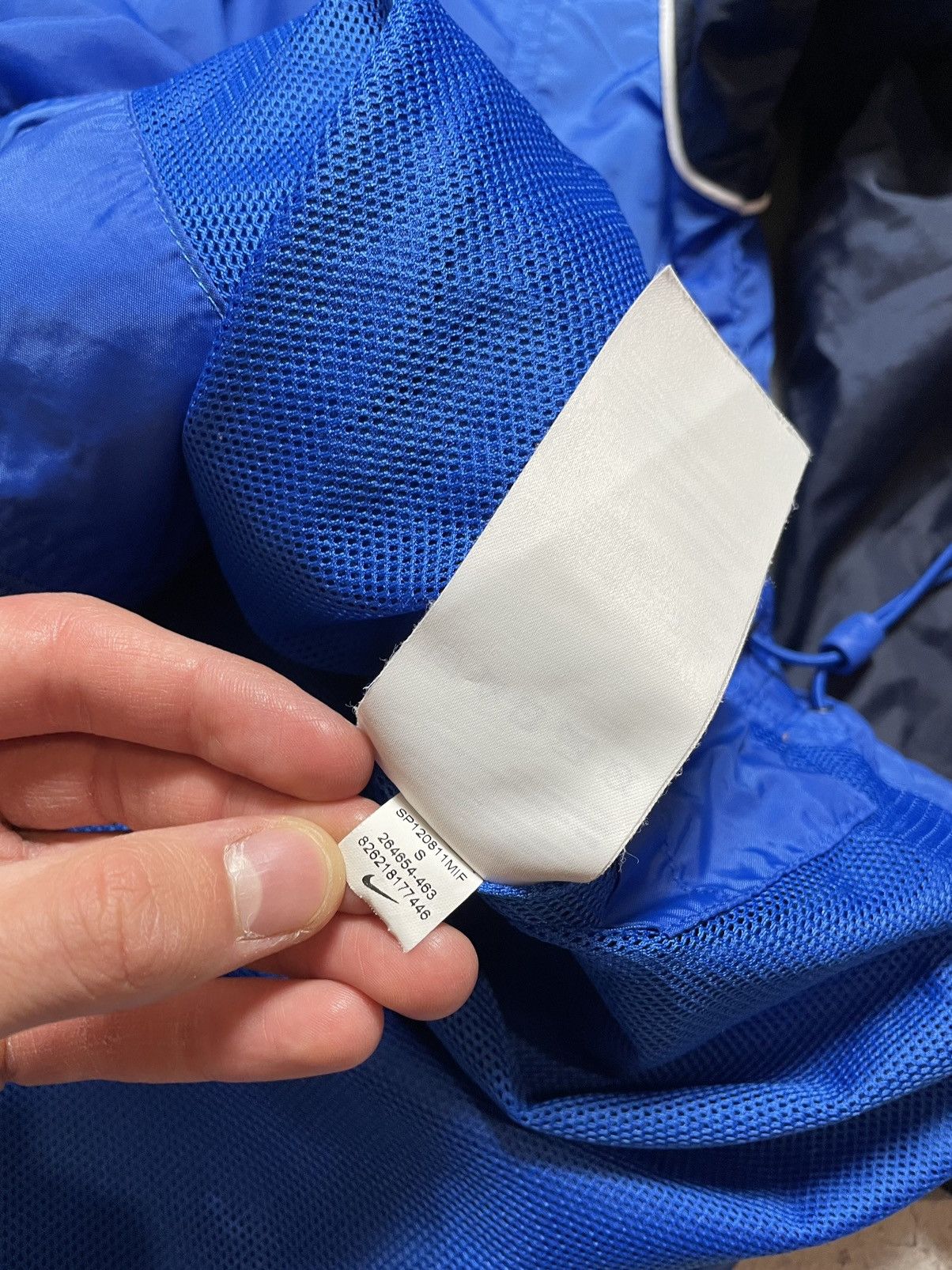 Nike × Vintage Vintage Nylon Blue Nike Swoosh Windbreaker Jacket Y2K Drill Size US S / EU 44-46 / 1 - 10 Thumbnail