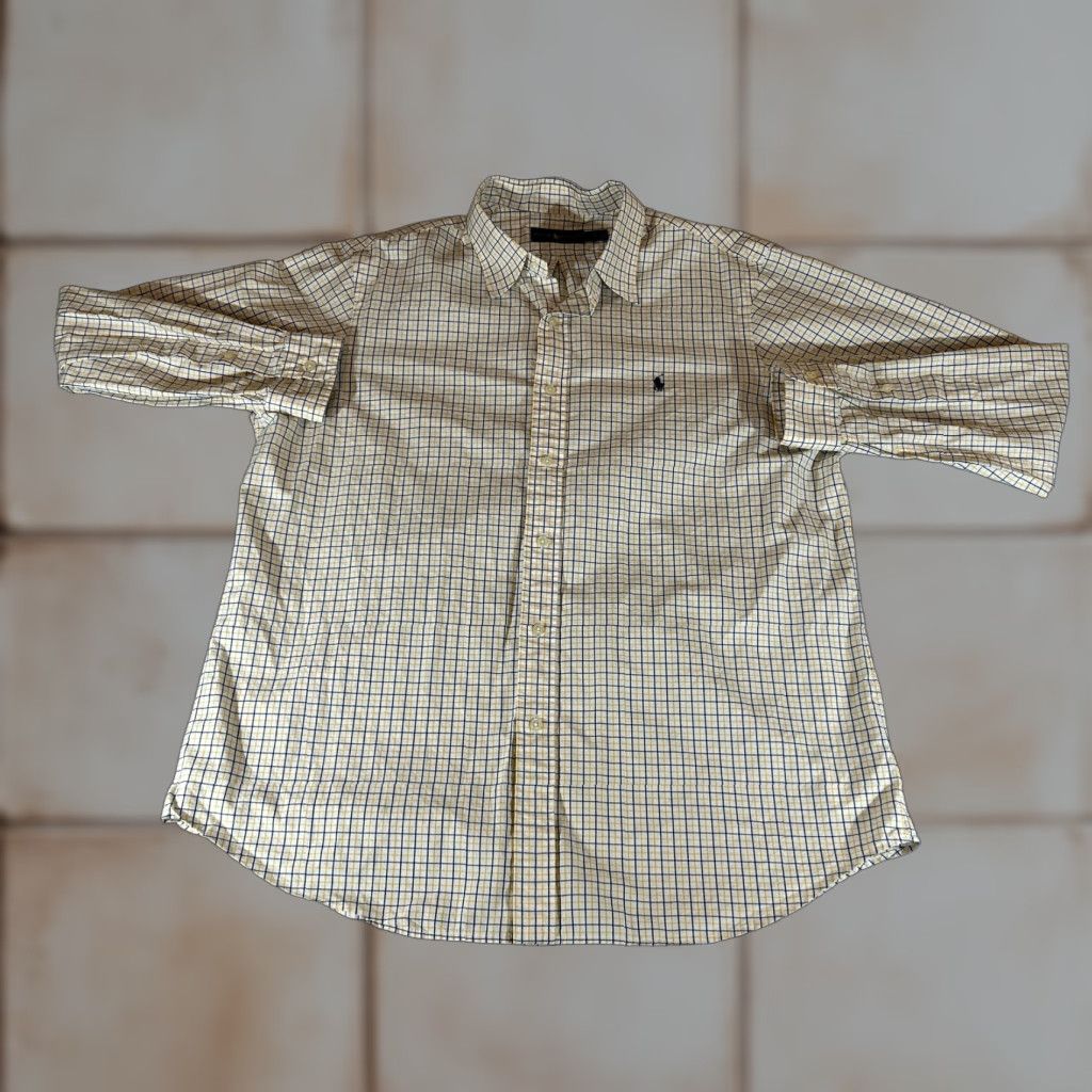 Ralph Lauren Ralph Lauren Shirt Mens XL White Yellow Check Long Sleeve Button Polo Cotton Shirt Size US XL / EU 56 / 4 - 1 Thumbnail