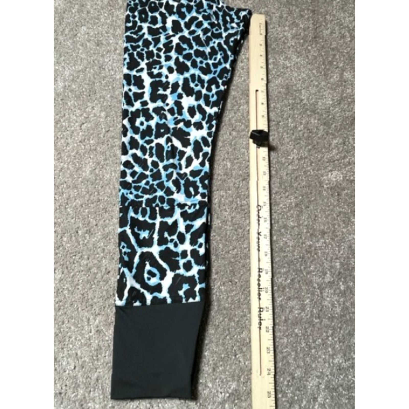 Stella McCartney Adidas x Stella McCartney Leggings Womens XS Leopard Print Athletic Blue Black Size 26" / US 2 / IT 38 - 7 Thumbnail