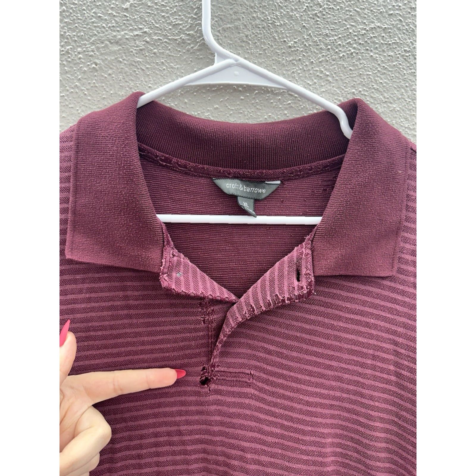 Croft & Barrow VINTAGE Croft & Barrow Mens Polo Shirt XL Maroon Striped Short Sleeve Collared Shirt Men Red Pattern Polo Size US XL / EU 56 / 4 - 2 Thumbnail