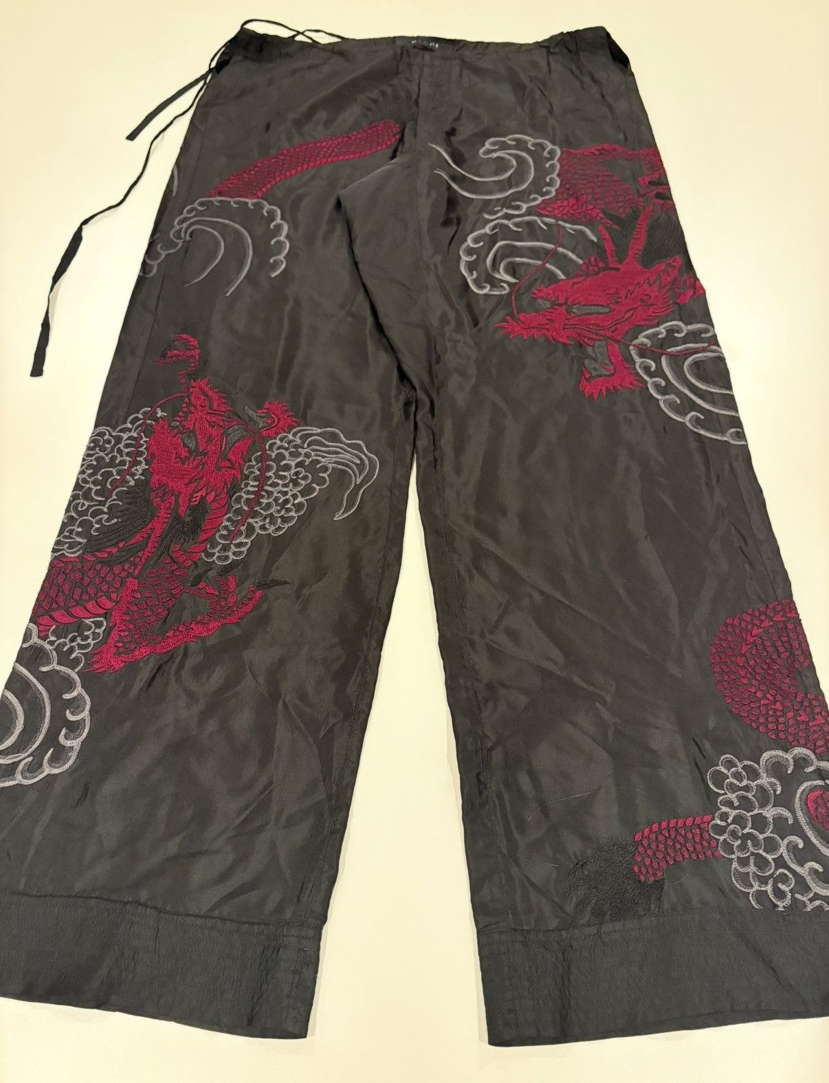 Gucci SS2001 Runway Silk Karate Pants w/ Dragon Embroidery Size US 32 / EU 48 - 3 Thumbnail