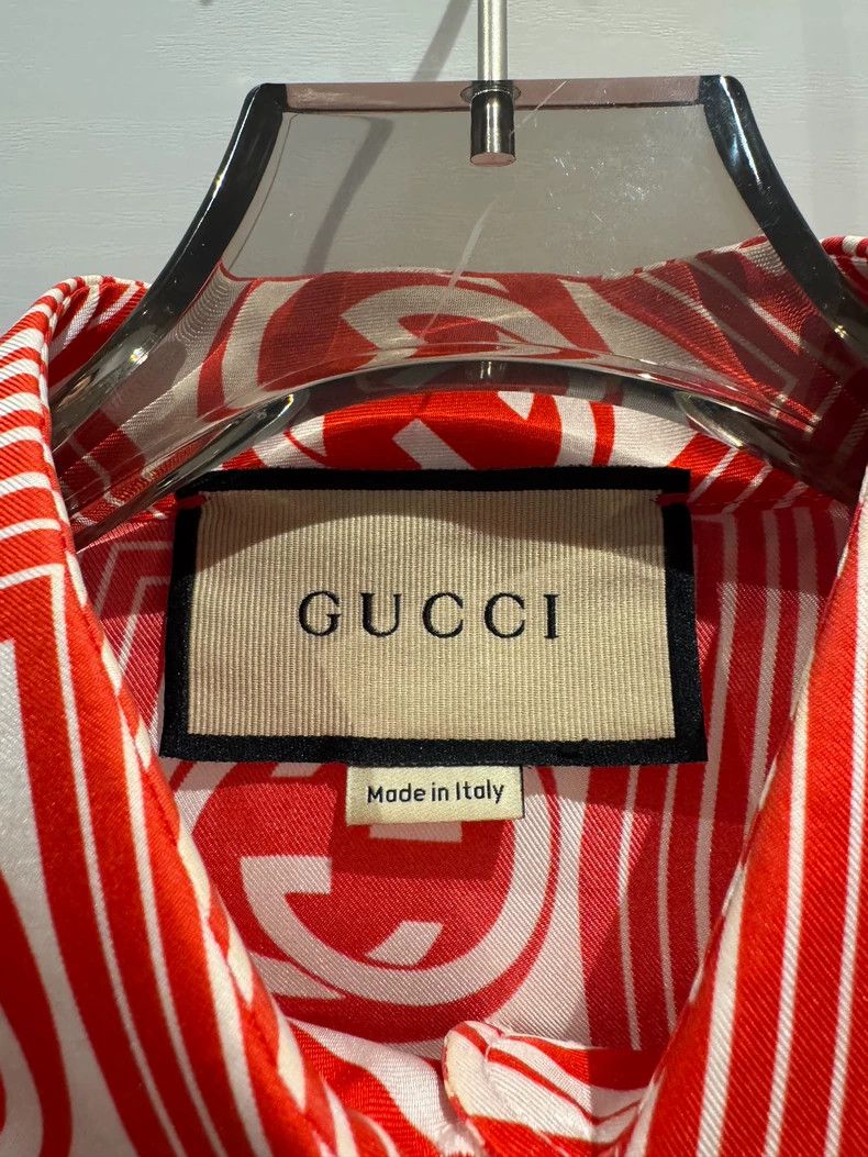 Gucci Gucci Size 38 SS22 double G plaid logo shirt 2503-Nextarro Size US XS / EU 42 / 0 - 3 Thumbnail