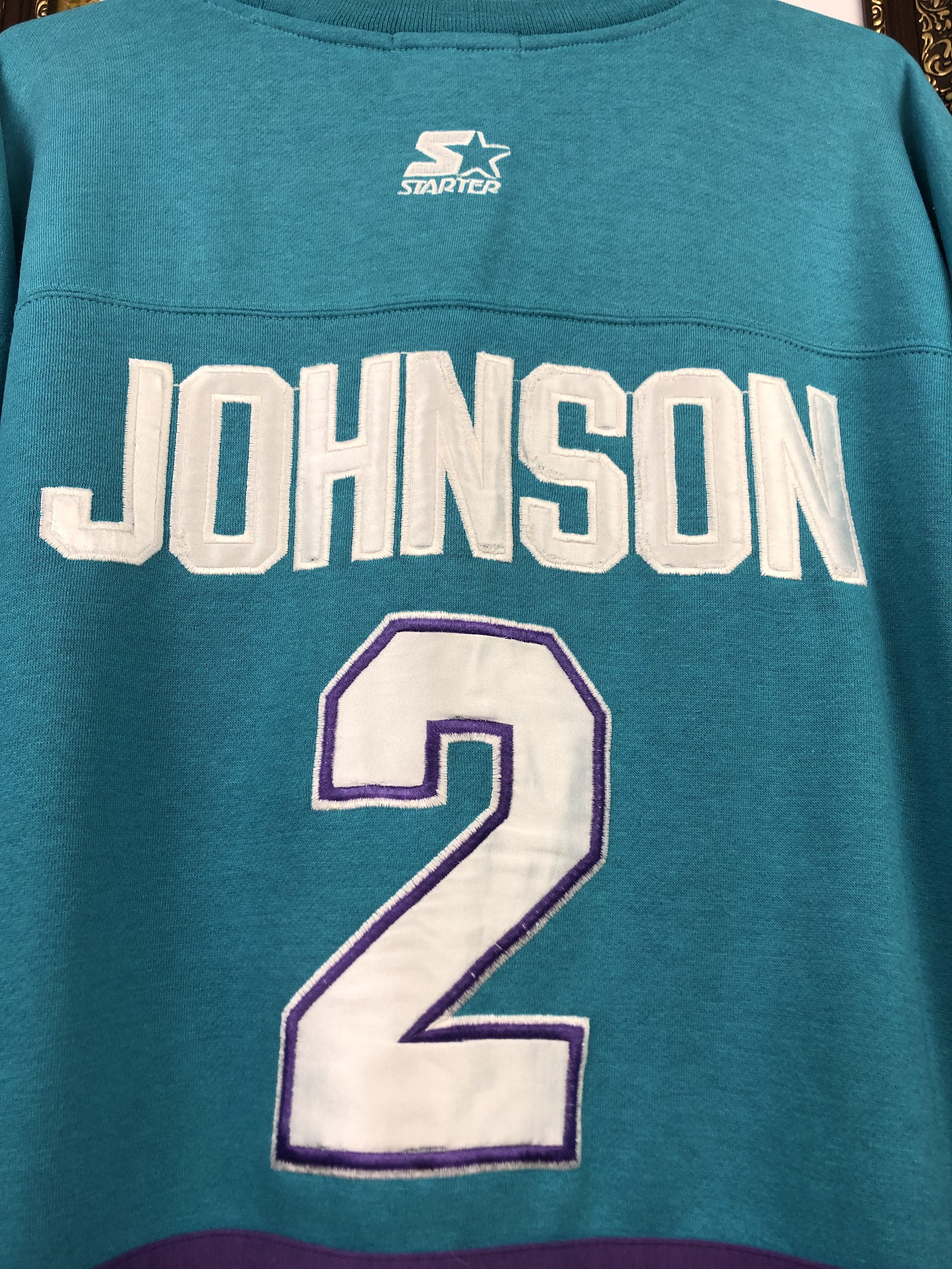 NBA Vintage Charlotte Hornets Crewneck Sweatshirt Johnson Size US L / EU 52-54 / 3 - 13 Thumbnail