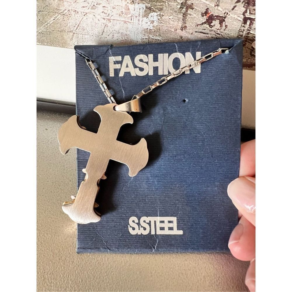 NBDN Nobrandedon Stainless Steel Triple Layer Cross Pendant Necklace Size ONE SIZE - 6 Thumbnail