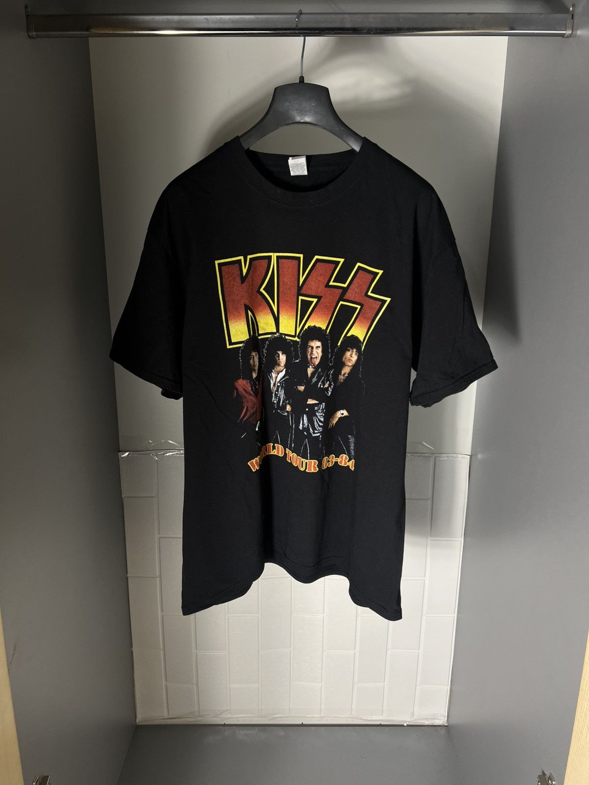 Band Tees × Vintage VERY RARE KISS WORLD TOUR ROCK T-SHIRT DOUBLE PRINTED 90s Size US XL / EU 56 / 4 - 1 Thumbnail