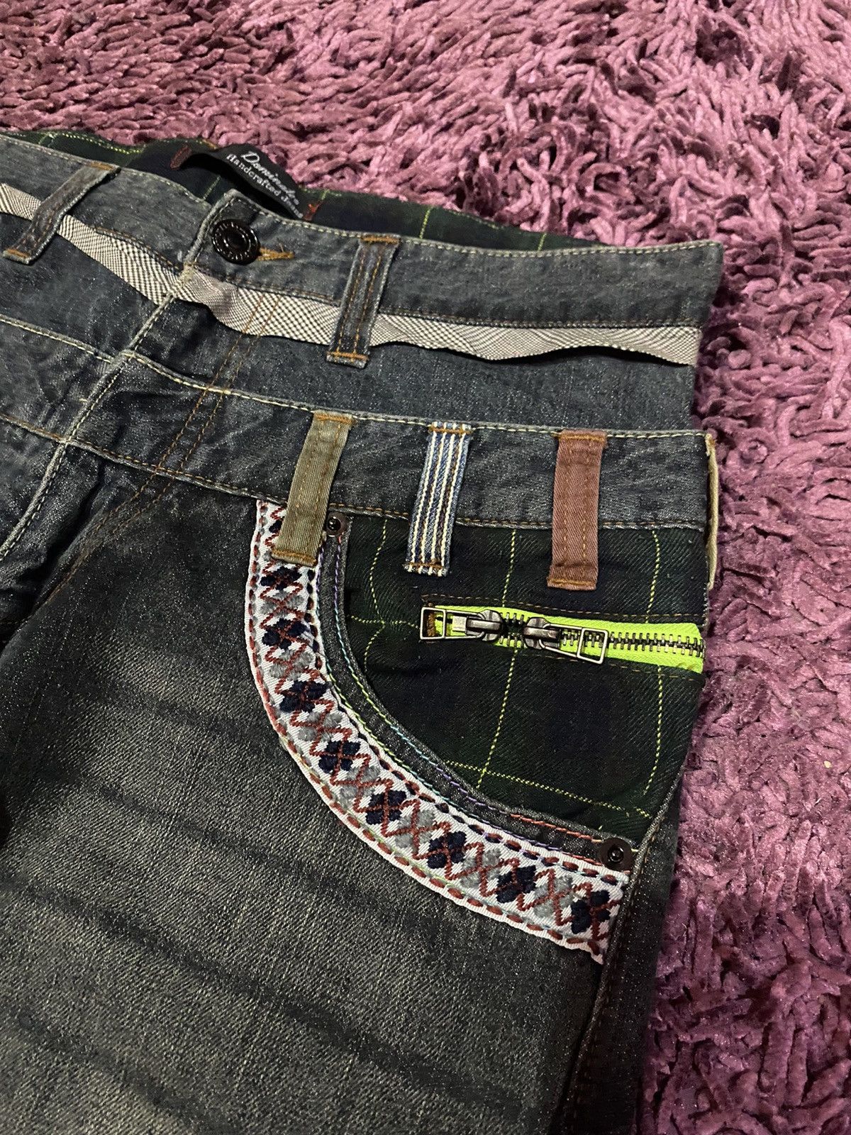 Japanese Brand × Vintage Vintage Dominate Double Waist Handcrafted Jeans Size US 31 - 3 Thumbnail