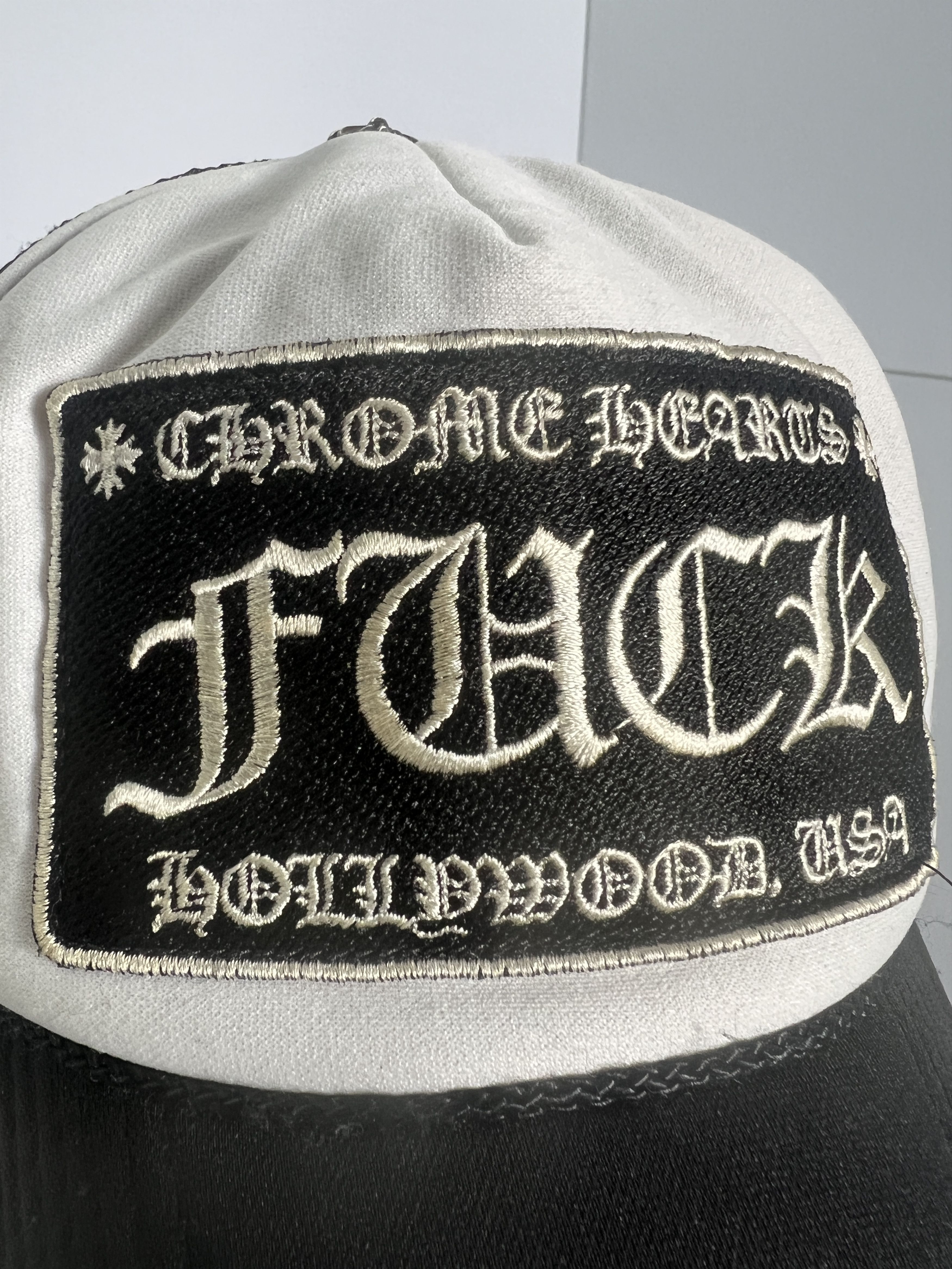 Chrome Hearts Chrome Hearts F*CK Hollywood Trucker Hat Silver Button Size ONE SIZE - 4 Thumbnail
