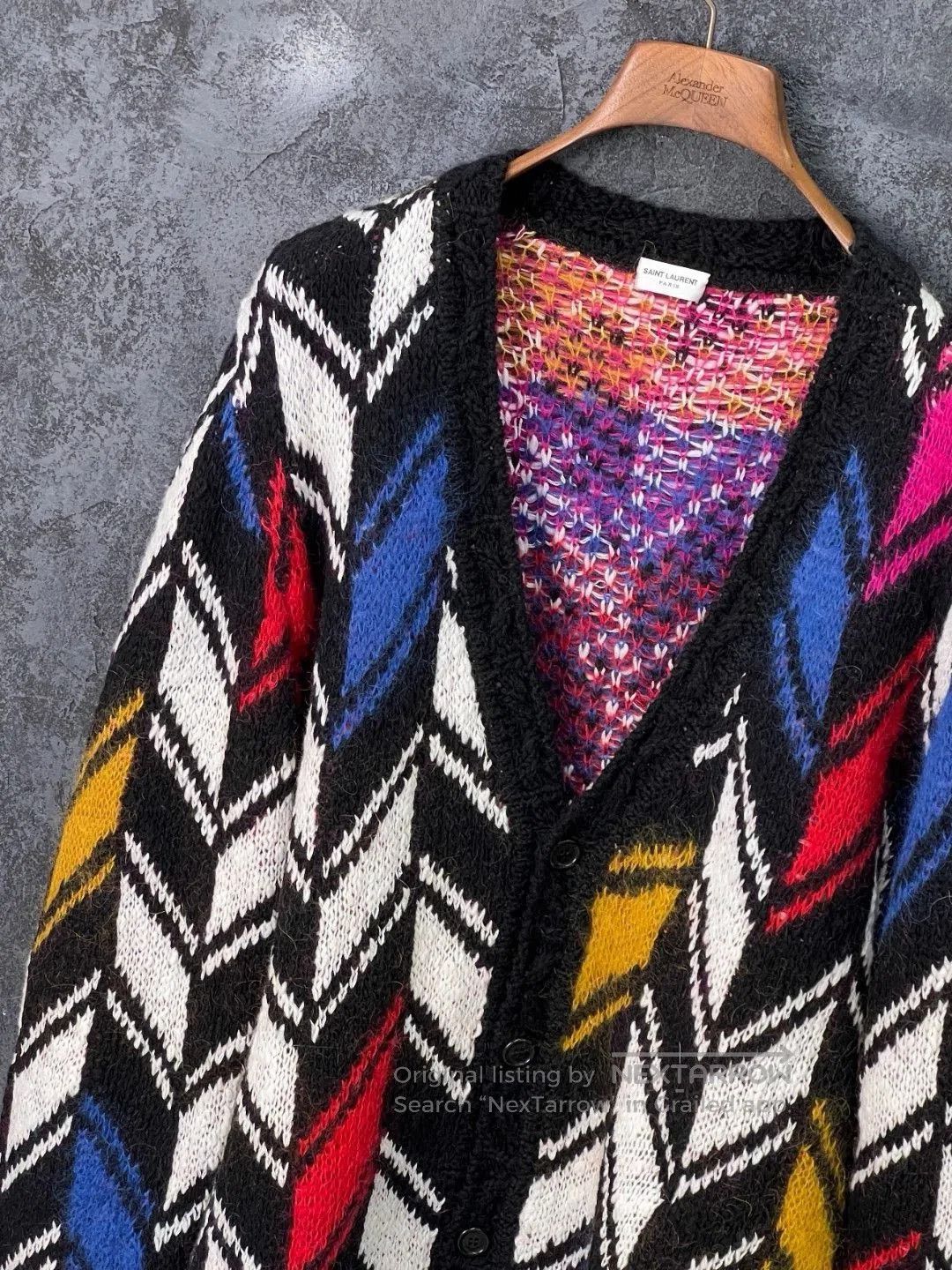 Saint Laurent Paris Saint Laurent Chevron Knit Cardigan. Size M / US 6-8 / IT 42-44 - 4 Thumbnail
