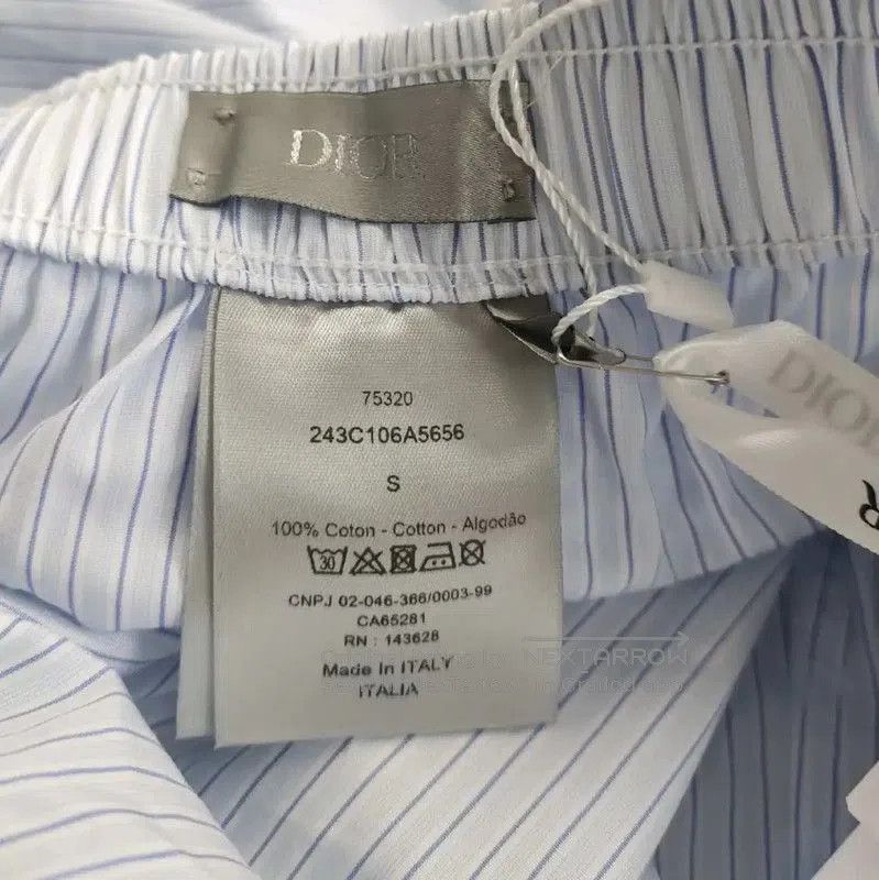 Dior Dior Summer Light Blue Cotton Striped Shorts . Size 23" - 5 Thumbnail