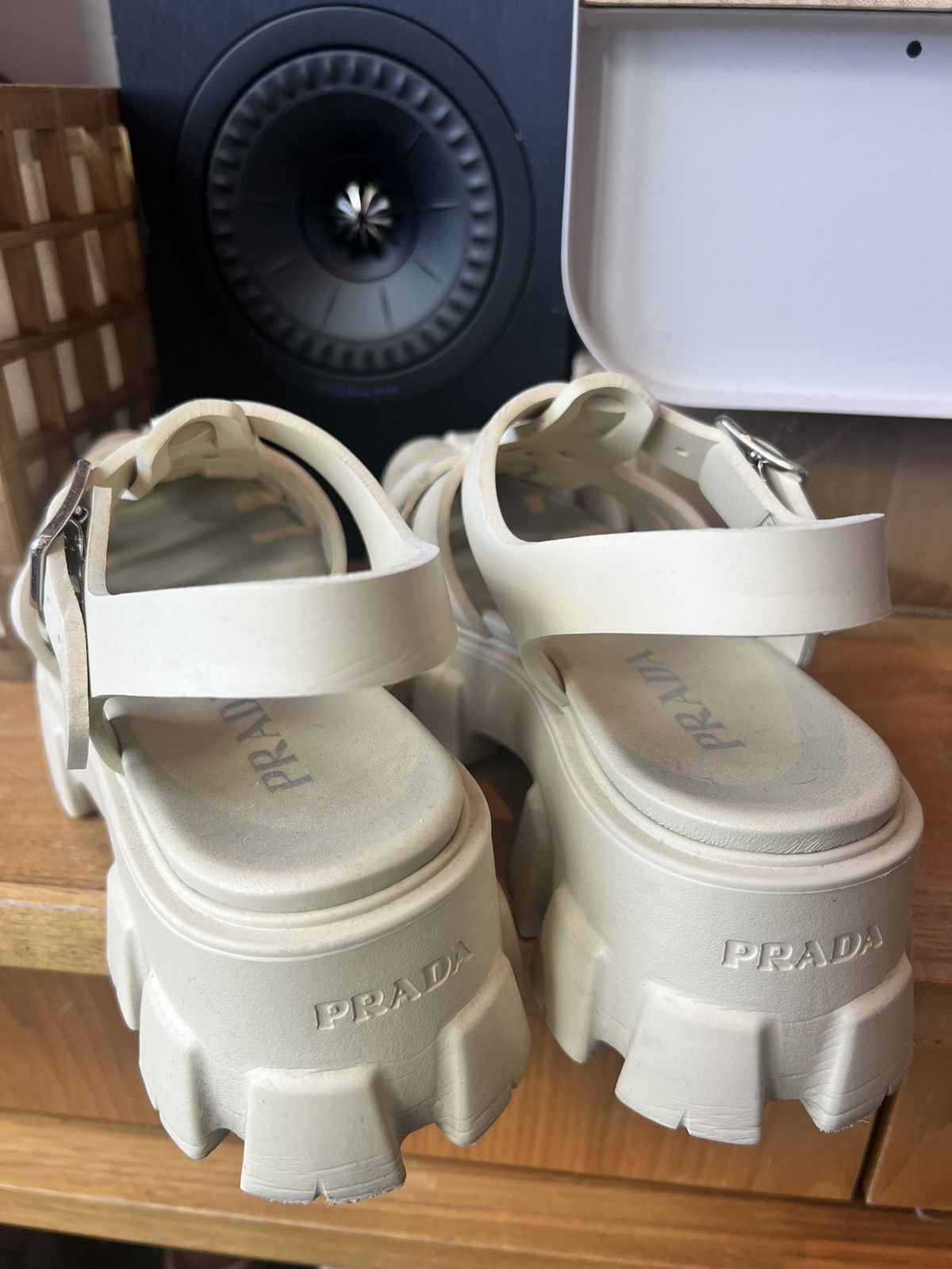 Prada Prada Rubber Monolith sandals in Quartz 39/9 Size US 9 / IT 39 - 4 Thumbnail