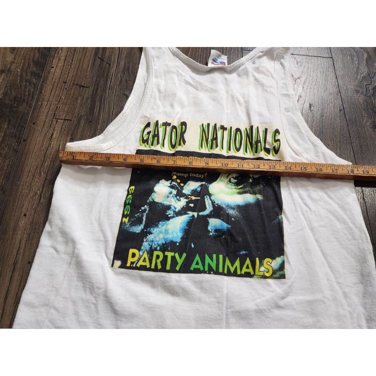 Hanes VINTAGE Hanes Shirt Mens M White Gatornationals Party Animals Double Sided Tank Top T Shirt Size US M / EU 48-50 / 2 - 5 Thumbnail
