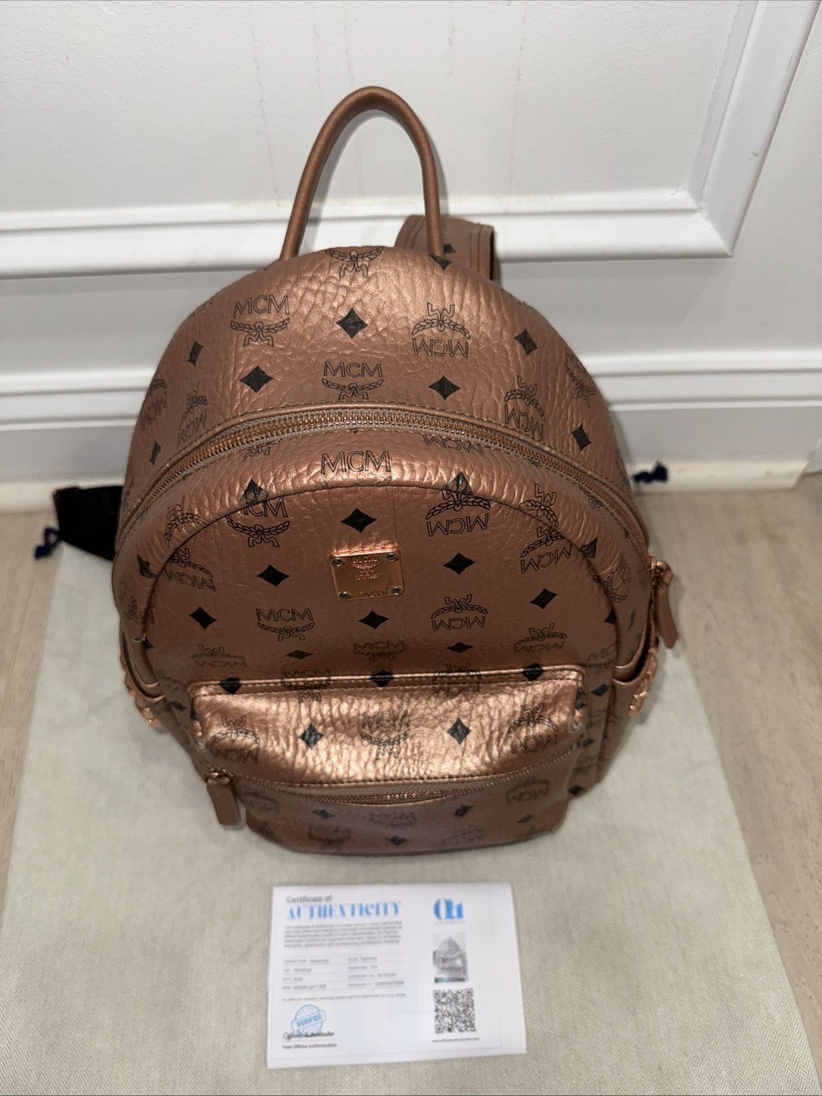 MCM MCM Viestos Small Limited Edition Metallic Bronze Backpack Size ONE SIZE - 2 Thumbnail