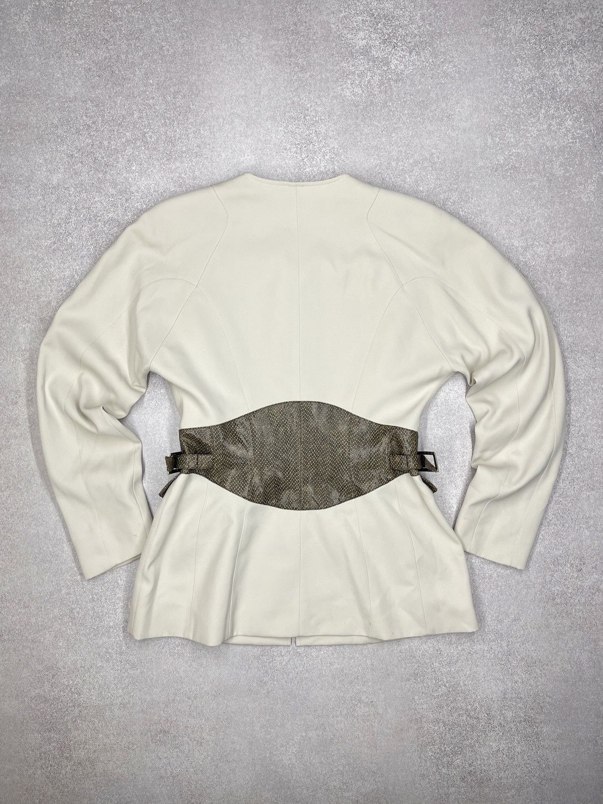 Mugler Vintage Thierry Mugler Blazer Beige Python Leather Archival Size M / US 6-8 / IT 42-44 - 8 Thumbnail