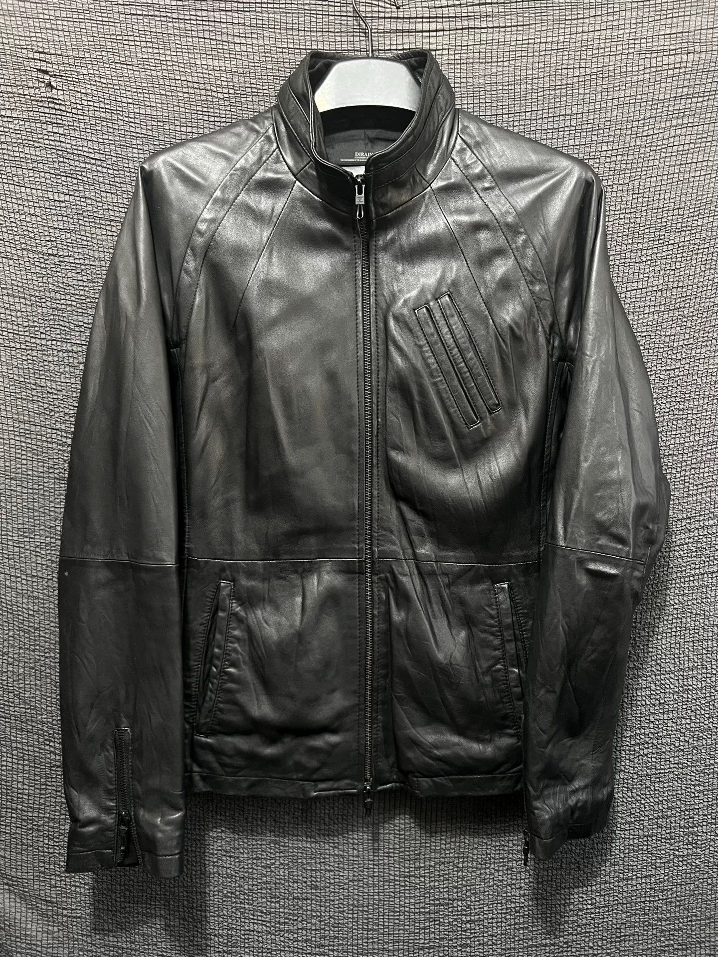 Dirain dark high-collar leather jacket Size US M / EU 48-50 / 2 - 1 Thumbnail