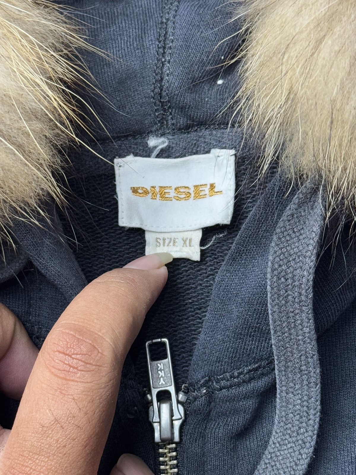 Diesel × Japanese Brand × Le Grande Bleu (L.G.B.) Diesel Fur Hoodie Black Faded Japanese Style Size US XL / EU 56 / 4 - 6 Thumbnail