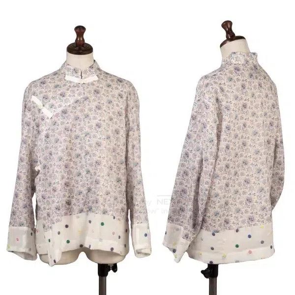 Comme des Garcons Comme Des Garcons Purple Vintage Floral Chinese Top Size M / US 6-8 / IT 42-44 - 1 Thumbnail
