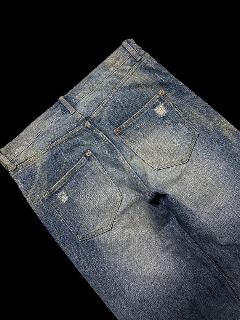 Vintage GRUNGE Insane Japanese Short Jeans Distressed Ripped Mudwash Size US 32 / EU 48 - 14 Thumbnail