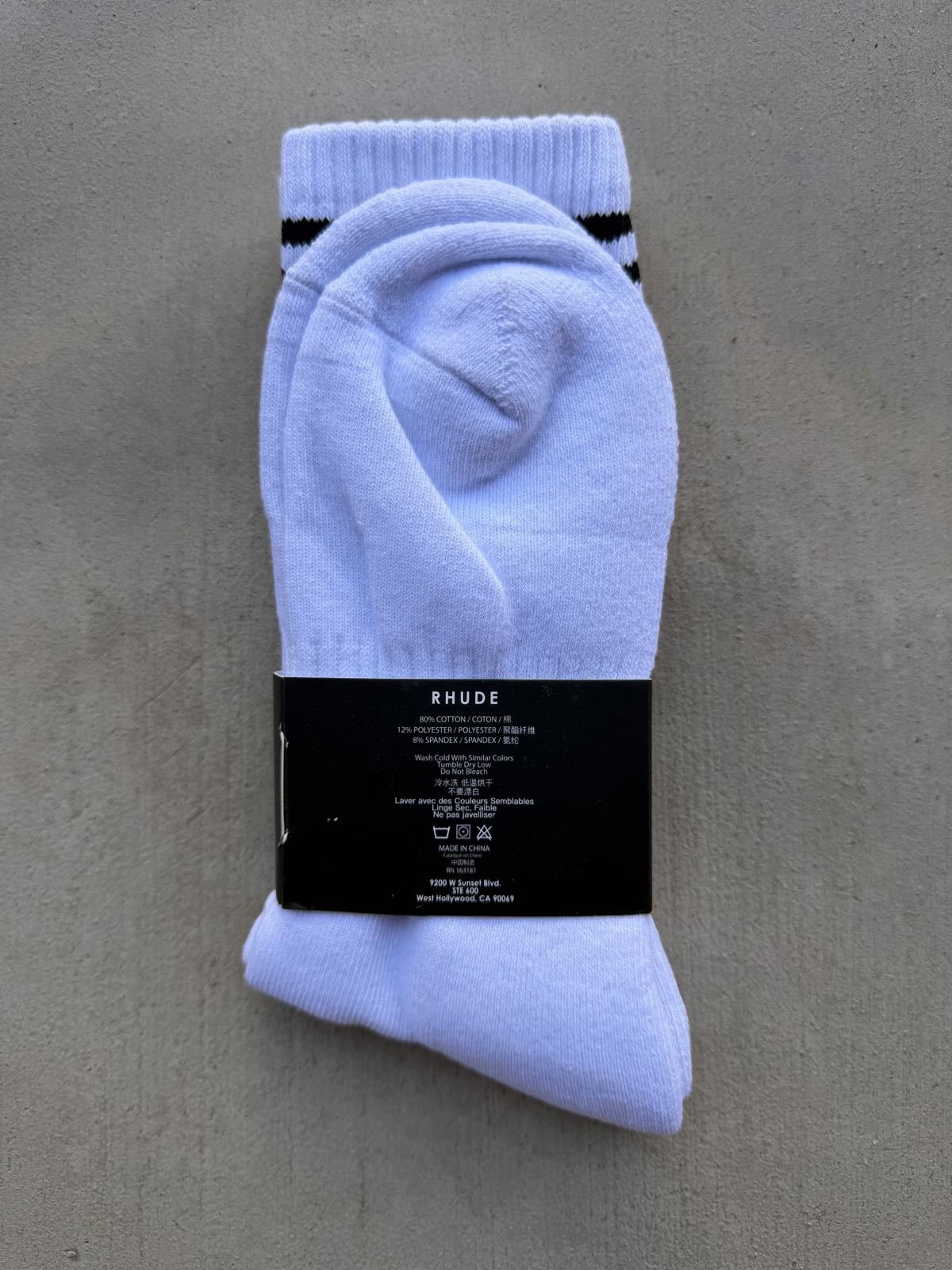 Rhude Rhude White Crew Socks Logo Mountain Graphic Brand New Size ONE SIZE - 2 Thumbnail