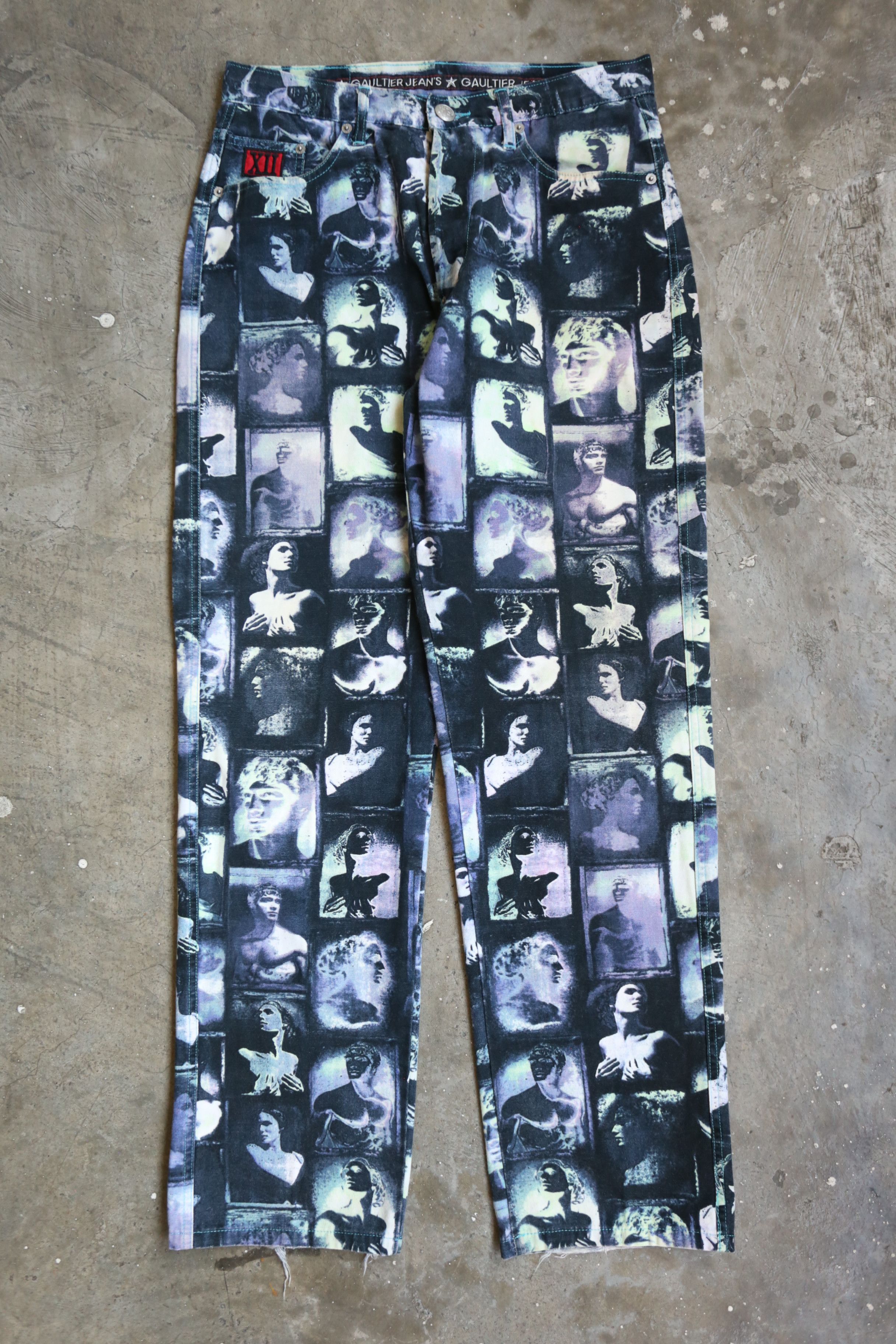 Jean Paul Gaultier Jean Paul Gaultier - F/W 92 - "Roman Faces" Denim Jean Size US 31 - 1 Thumbnail